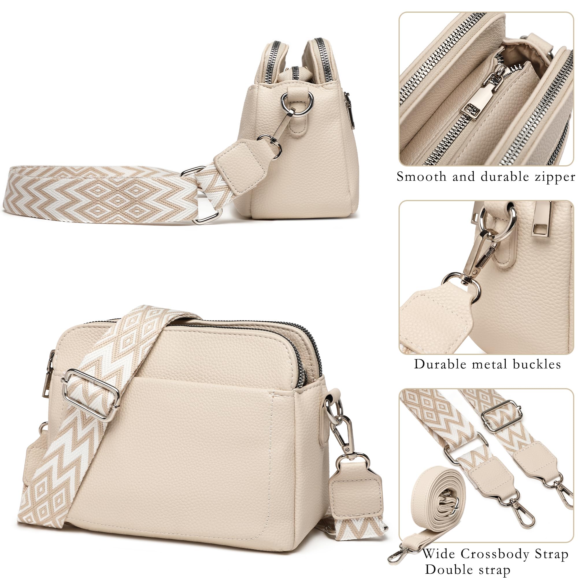 Makukke Borse a Tracolla Donna, Portamonete Donna Designe Borsa a Tracolla in Pelle PU Piccola Borsa Portafoglio con Slot per Carte 2 Tracolla Regolabi