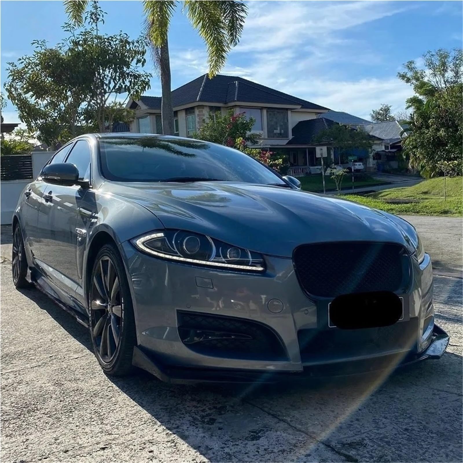 Przedni zderzak wargi Spoiler Splitter dyfuzor modernizacja kompatybilny dla Jaguar XE S 20d 20t 25t X760 2015-2019 stylizacja Bodykits spódnica tuningowa(Carbon Look)