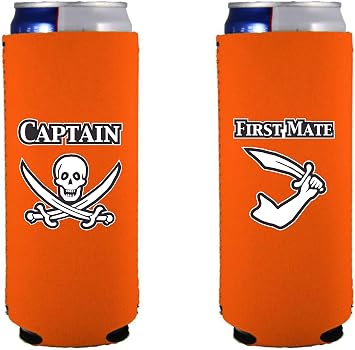 Captain and First Mate Slim Can Coolie Set Orange