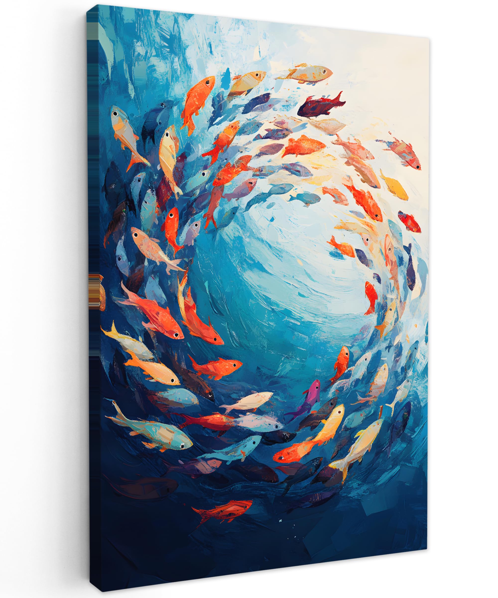 MuchoWow© Canvas Wall Art 16"x24" / 40x60 cm Decor Paintings Prints framed on Canvas Decorations Wallart Sea - Fish - Colorful - Dynamic
