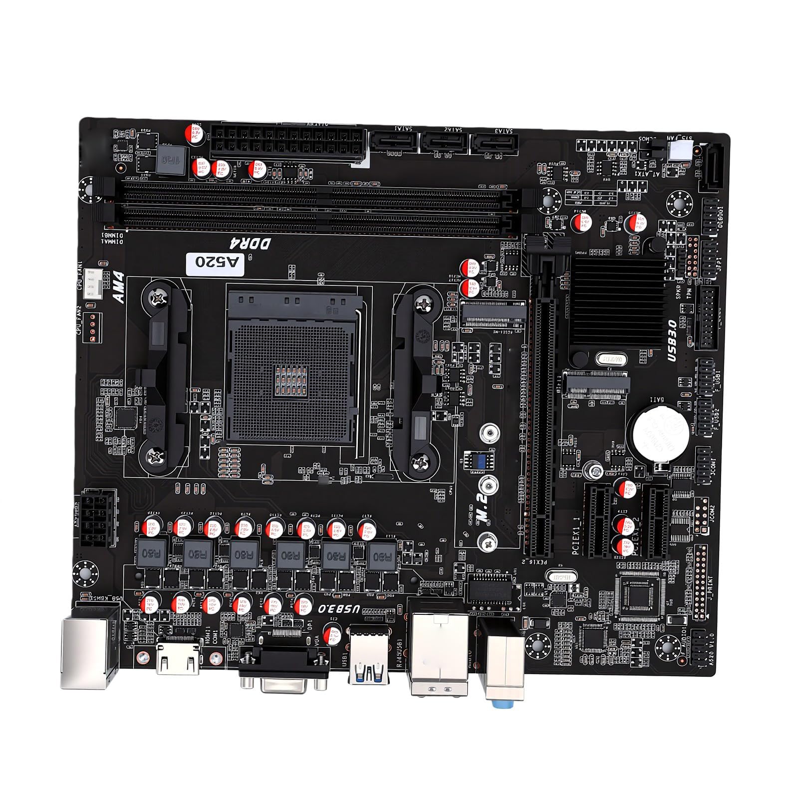 Scheda Madre Micro ATX, Supporto per Processori Ryzen di Terza, Quarta e Quinta Generazione, 128GB DDR4 3200MHz, for Computer Desktop | DDR4 Dual Channel, Slot SSD M.2 NVMe, PCIe X16, LAN Gigabit e 3.0