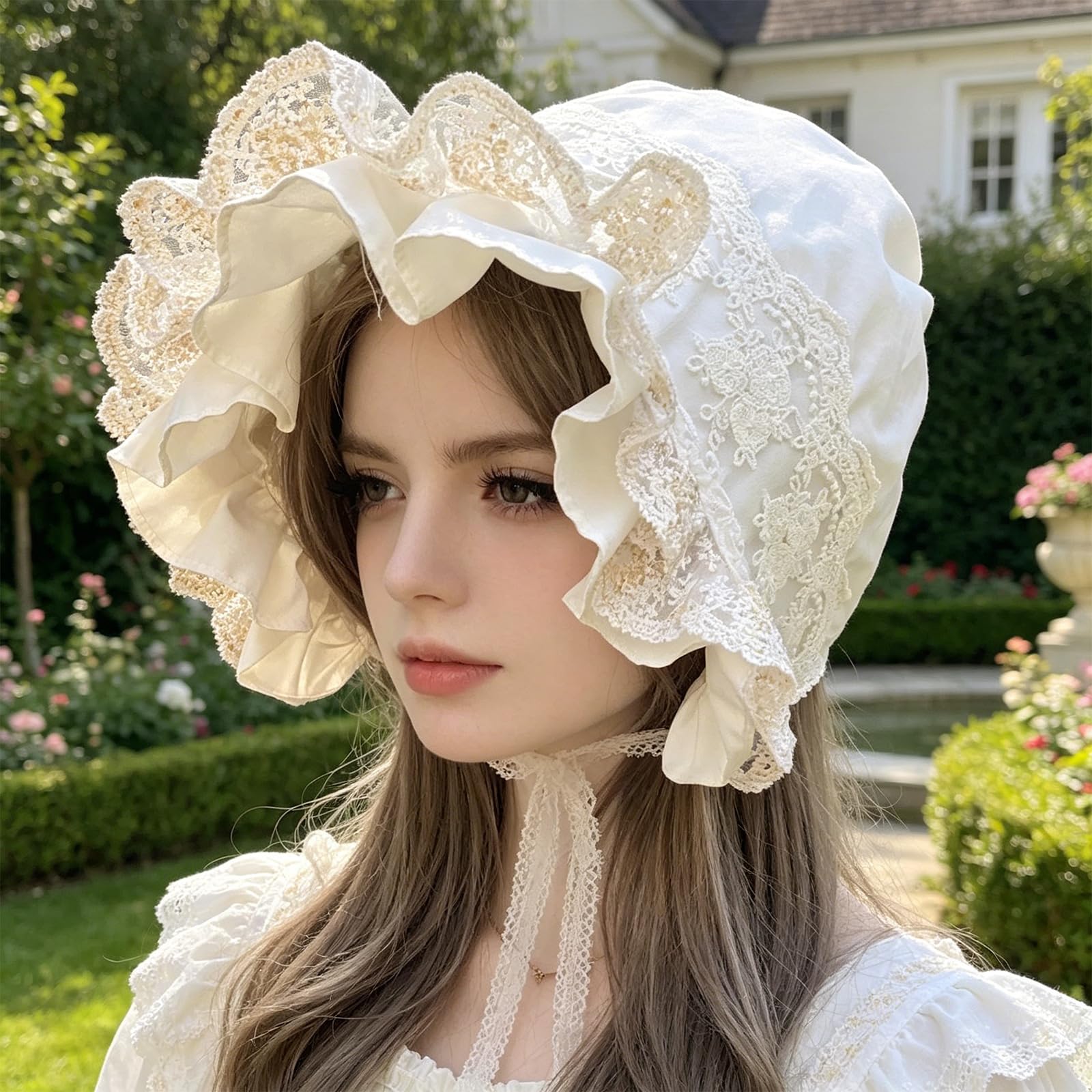 Gorro para mujer, tejido de poliéster, diseño elegante, adecuado para fiestas y fotografías fotográficas, 55 x 60 cm, gorro de encaje para niños pequeños