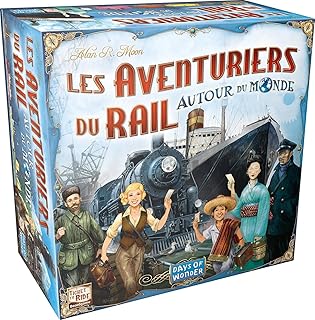 LES AVENTURIERS DU RAIL : AUTOUR DU MONDE - Nouvelle Version Complète avec Bateaux - Jeu de Société & Stratégie pour Enfants dès 10 ans - 2 à 5 Joueurs - 90 à 120 min - En Français - Days of Wonder