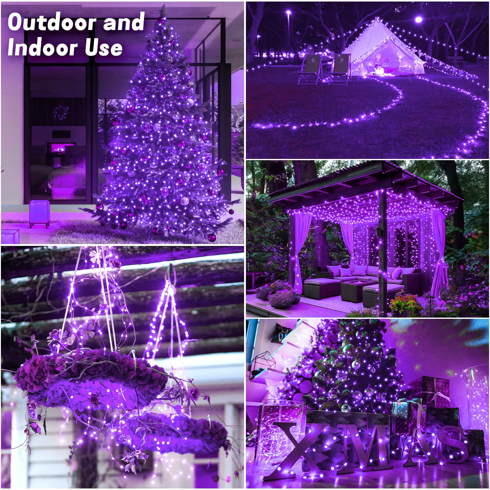 Christmas Decorations Outside Gcstnn Solar Lights Outdoor Garden, 5M 50 LED  Solar Garden Fairy Lights Copper Wire 8 Modes Waterproof String Lights For  Yard,Christmas Tree,Garden,Bedroom,Gate Indoor/Outside Decorations Purple Outdoor  Solar Christmas Lights, image size:1600x1600
