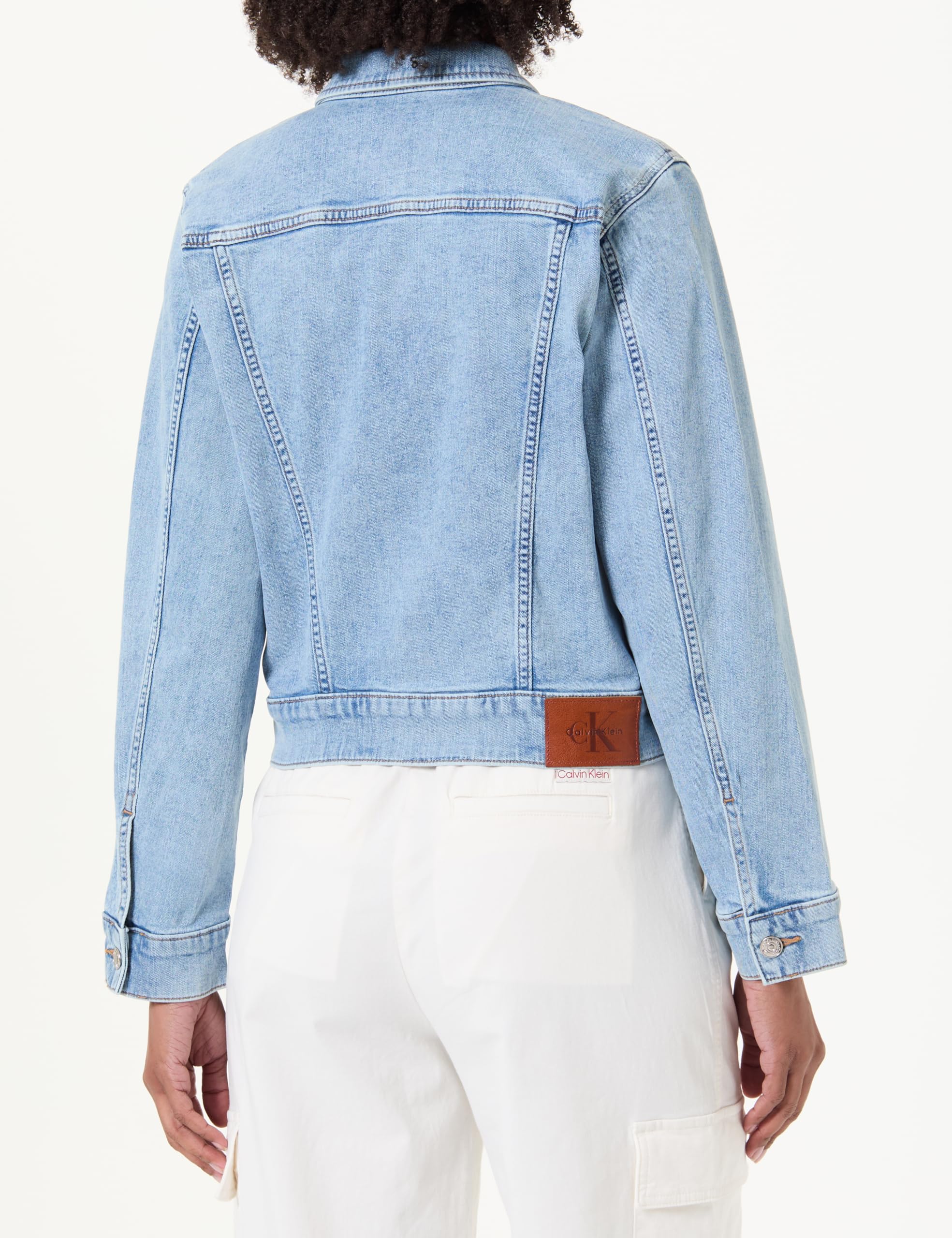 Calvin Klein Ls Classic Trucker Coastal Light Lv047f672g Giacche Donna