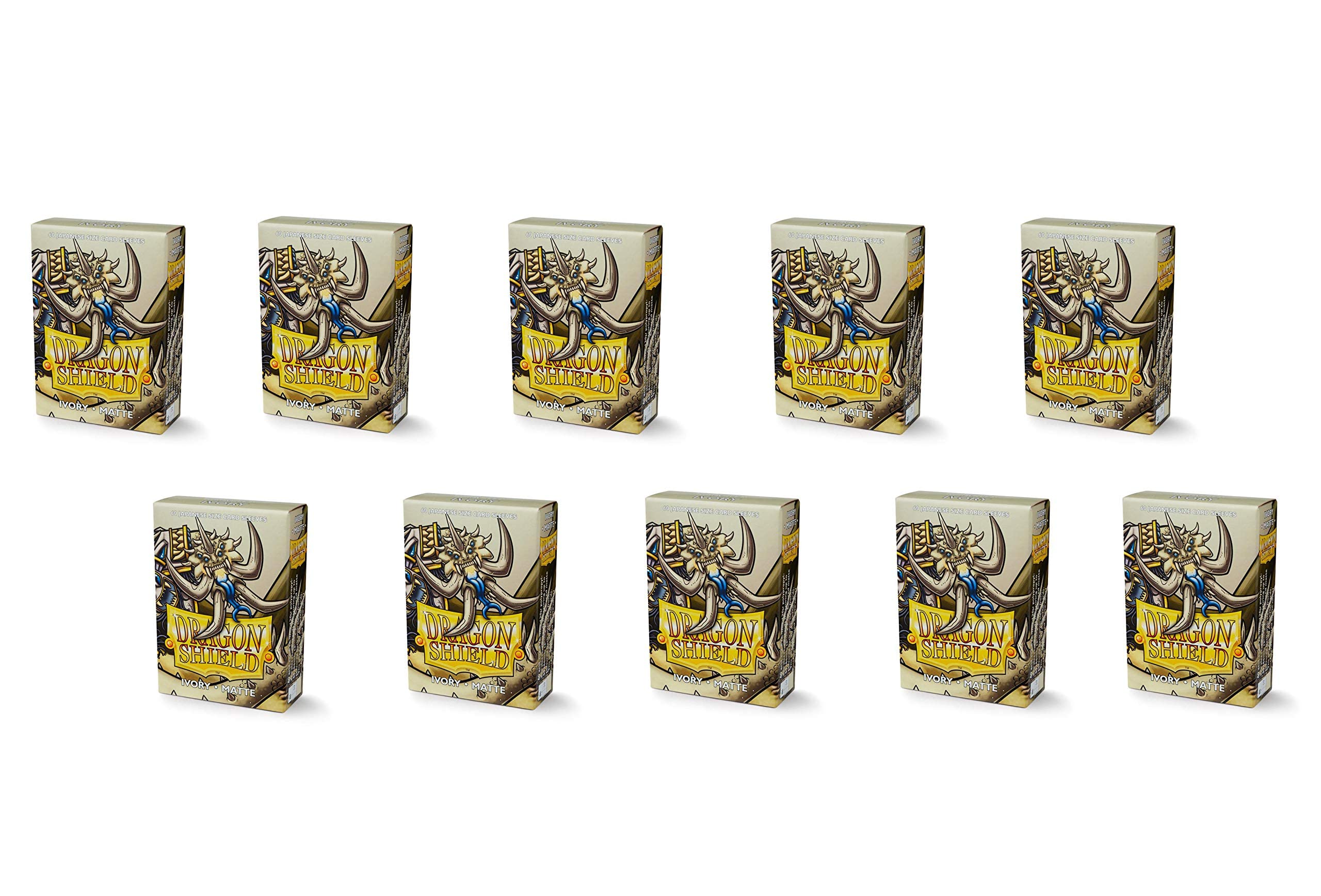 Amazon.com: 10 Packs Dragon Shield Matte Mini Japanese Ivory 60 ct Card  Sleeves Display Case : Toys & Games