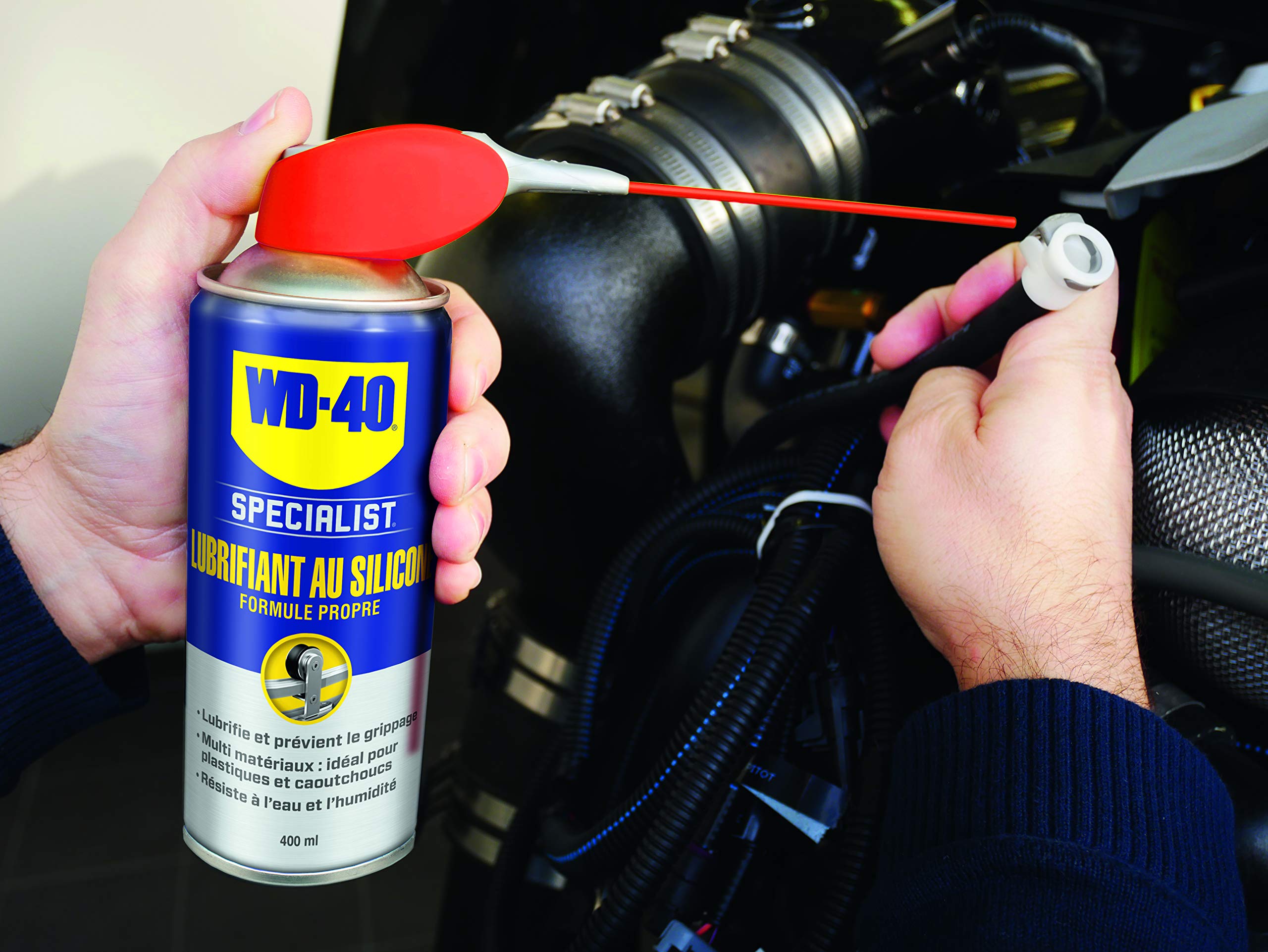 WD-40 Specialist • Lubrifiant Au Silicone • Spray Double Position • Formule Propre • Isolation contre l'humidité • Comptatible tous métaux, plastiques, caoutchoucs et bois • 400Ml • lot de 2