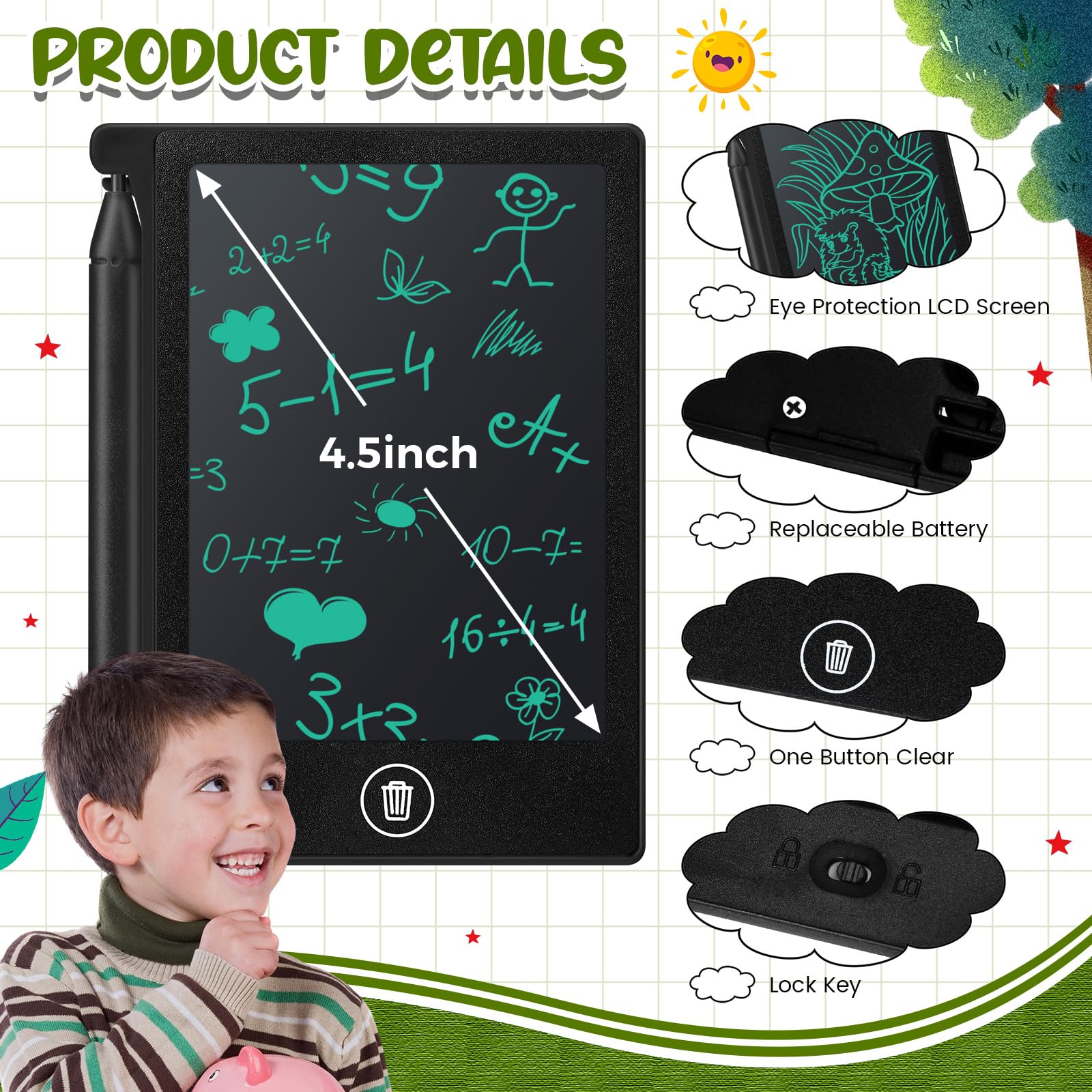 Doodle Pad 32 Pieces Mini LCD Writing Tablet Inch Educational