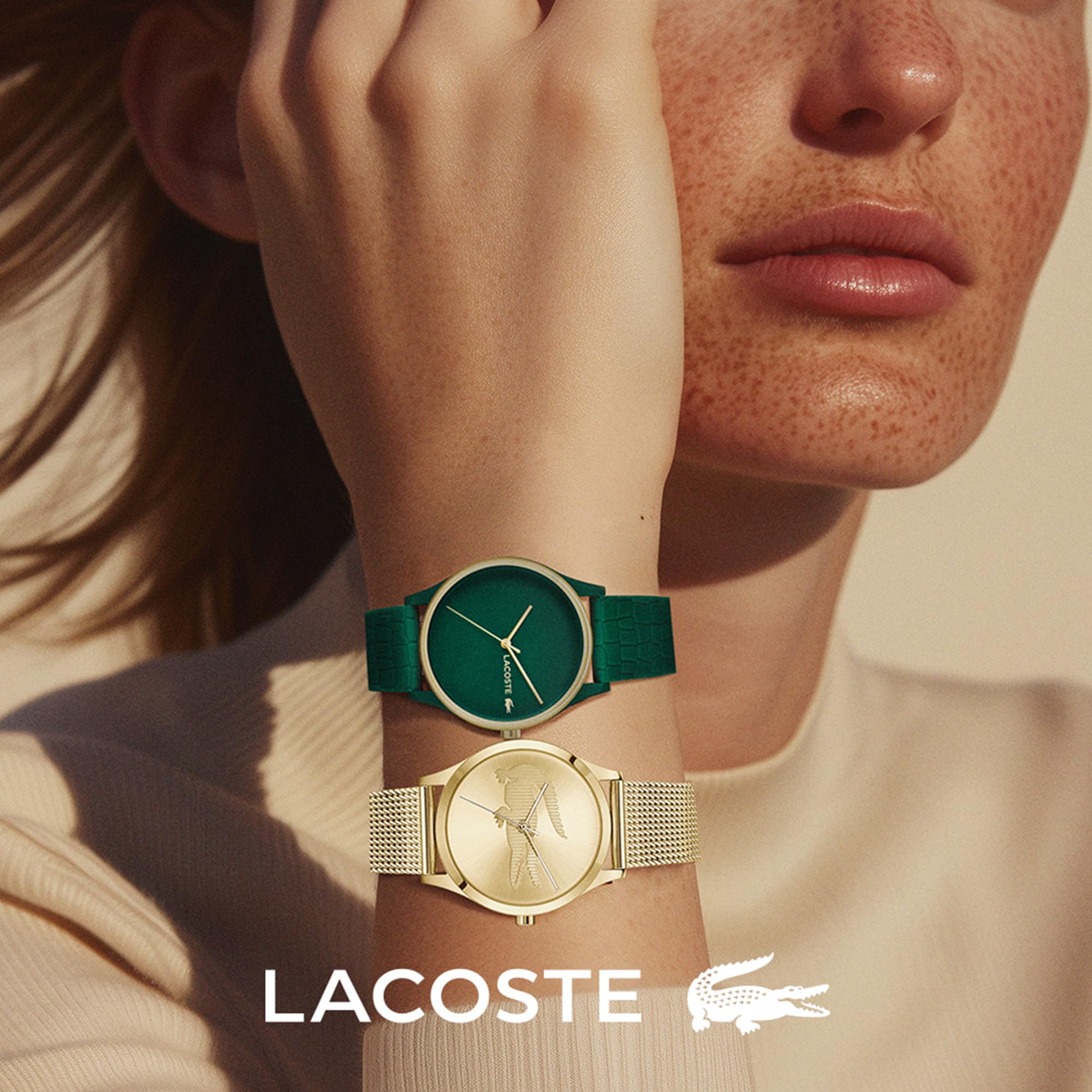 Lacoste Reloj analógico para Mujer Crocodelle Collection con Correa de Silicona Texturizada