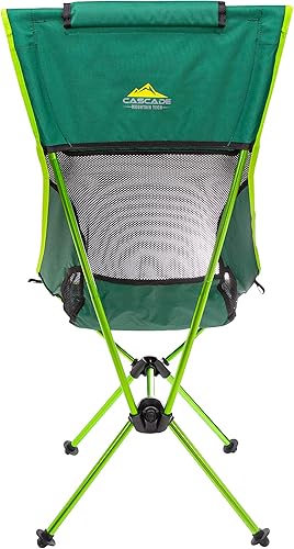 Miniatura 9 de Cascade Mountain Tech Silla de campamento ligera de respaldo alto al aire libre con reposacabezas y estuche de transporte - verde