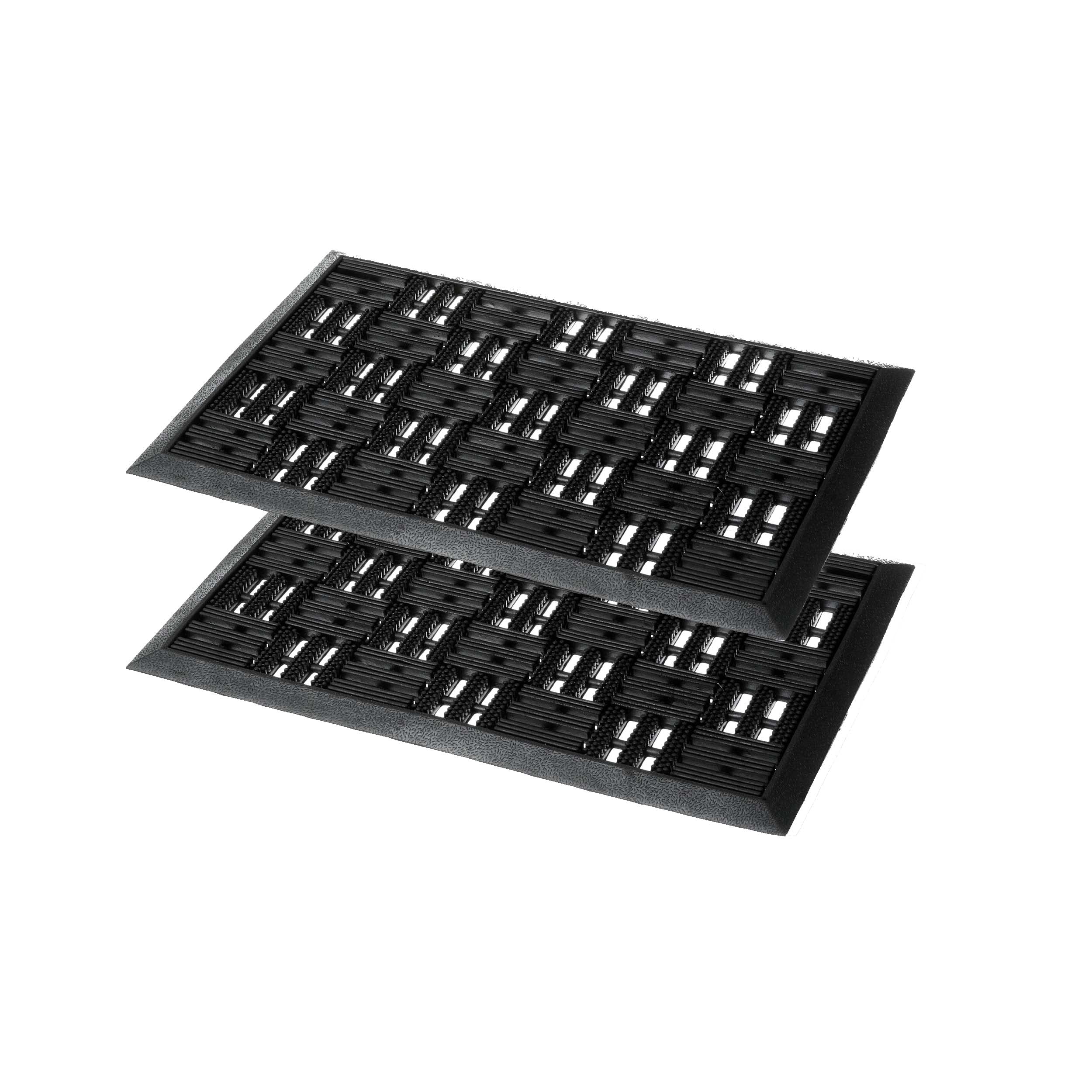Astra Tappeto in gomma per porte esterne 45x75 cm set di 2 - Dynamic Tappeto in gomma per porte esterne antiscivolo - zerbino per esterni - altezza: 14mm