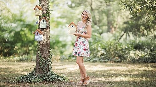 Miniatura 2 de Bluebird Casas para Pájaros para Exteriores en Liquidación  Juego de 3 Cajas Nido con Protector contra Depredadores de Acero Inoxidable  Techo de