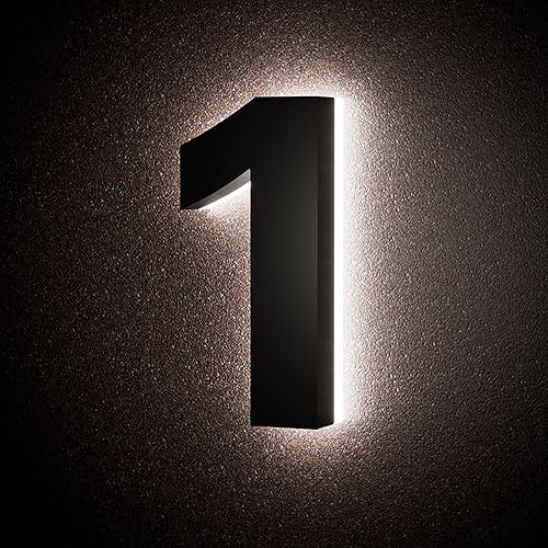 Números de casa LED retroiluminados de 5 pulgadas para exteriores, número de dirección flotante de acero inoxidable, números de casa modernos