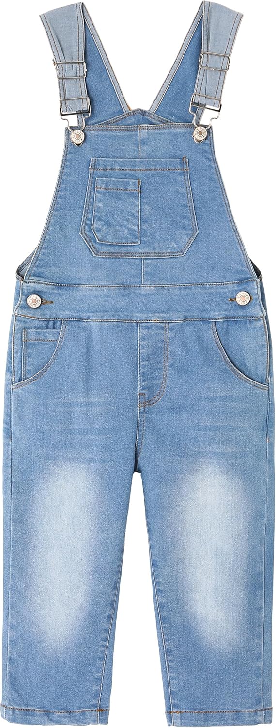 KIDSCOOL SPACE Baby Boy Girl Jean Overalls,Toddler Slim Cute Denim Jumper