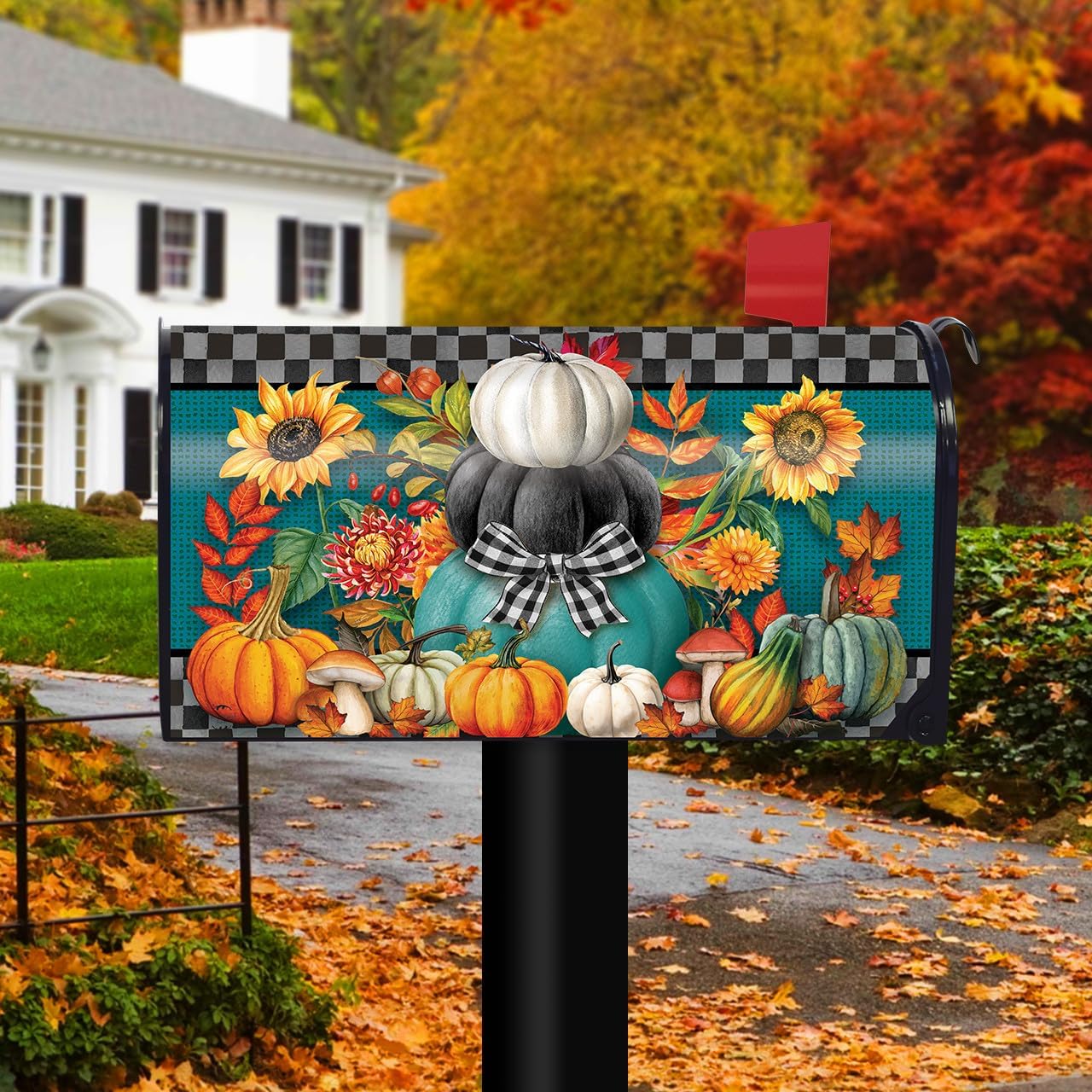 Briarwood Lane Colorful Pumpkin Stack Mailbox Cover