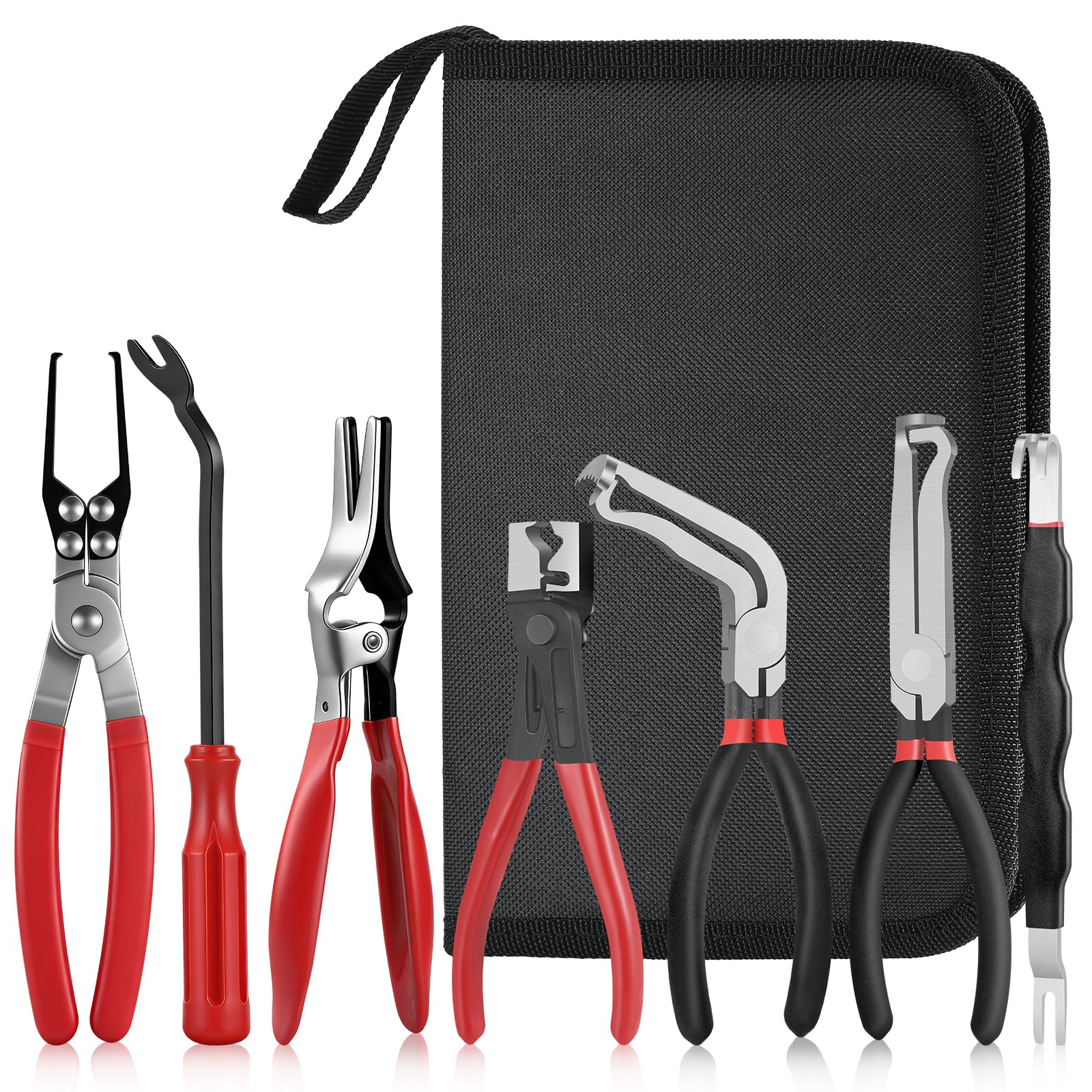 Huiguli 7 Pieces Electrical Disconnect Pliers for Cars, Automotive Electrical Plug, Connector Disconnect Tool and Connector Separator and Hose Clamp Pliers