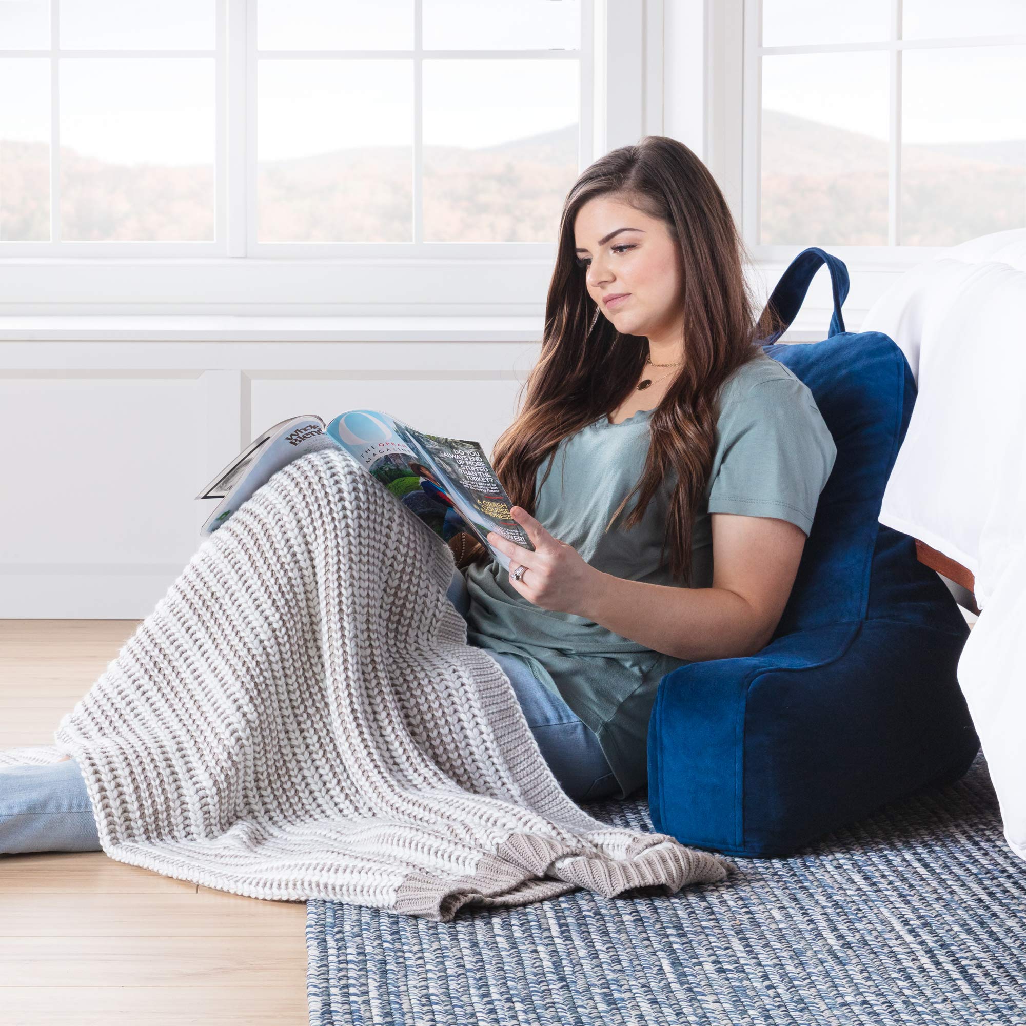 Linenspa Soft Velour Cover Shredded Foam Pillow with Neck Extra Large