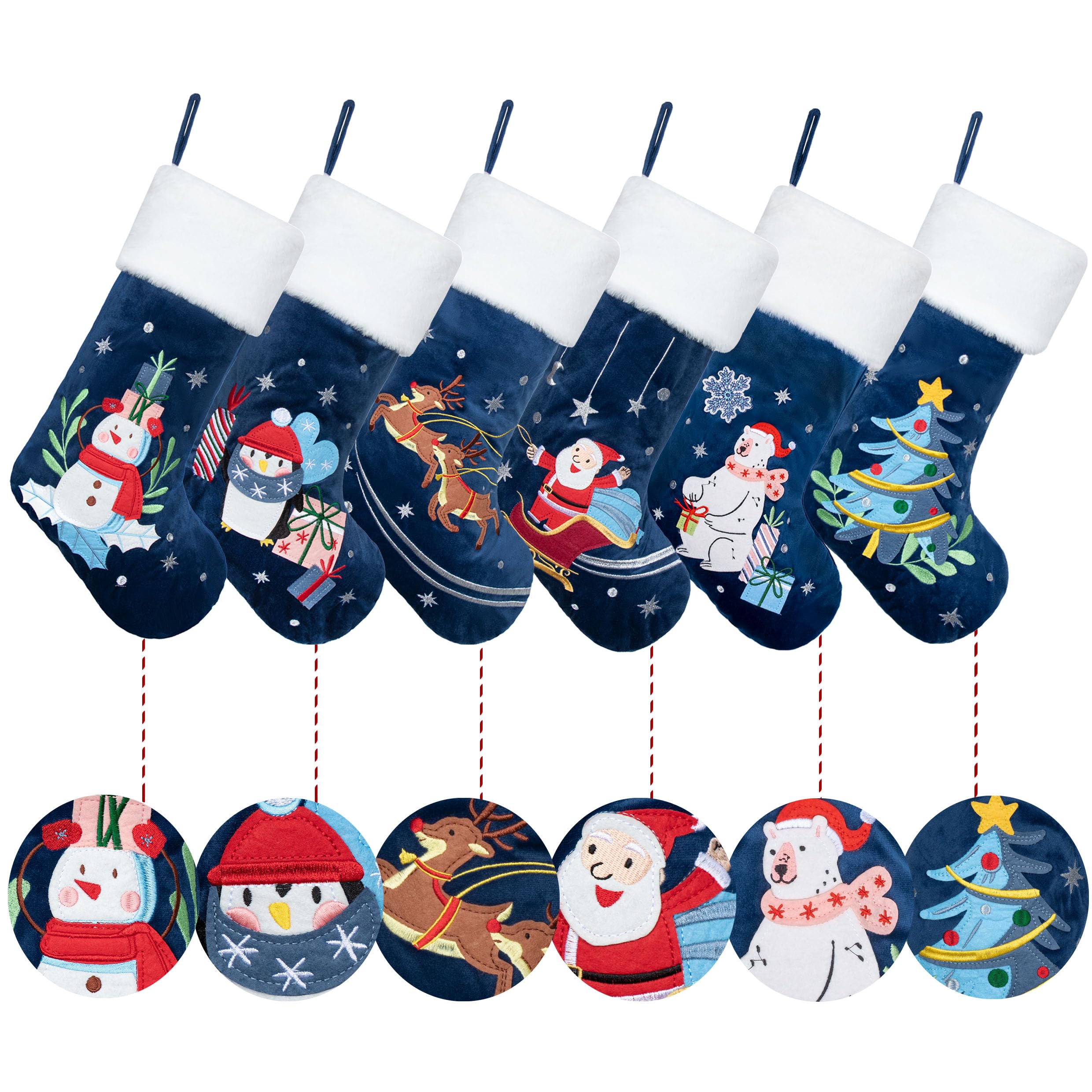 LUBOT Lot de 4 chaussettes de Noël pour enfants et chiens, motif étoilé, motif nuit sombre, 2022