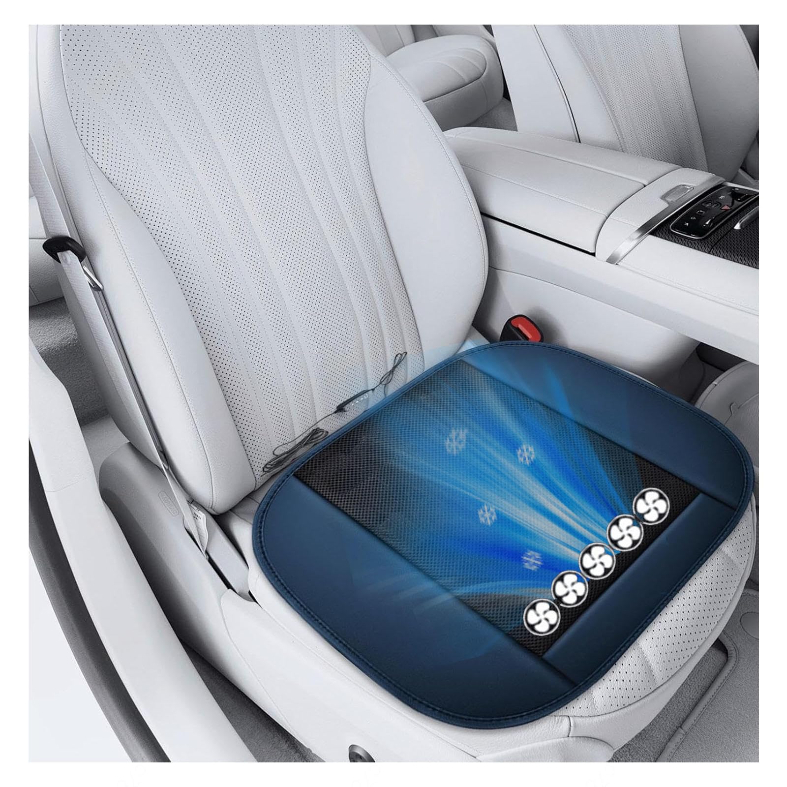 LRF-yxkj Ventilated Car Seat Cover 12V-24V 3 Cooling Air Speeds Ventilated Seat Cover for Car Suv Truck Universal Fit,Blue-Squarestyle