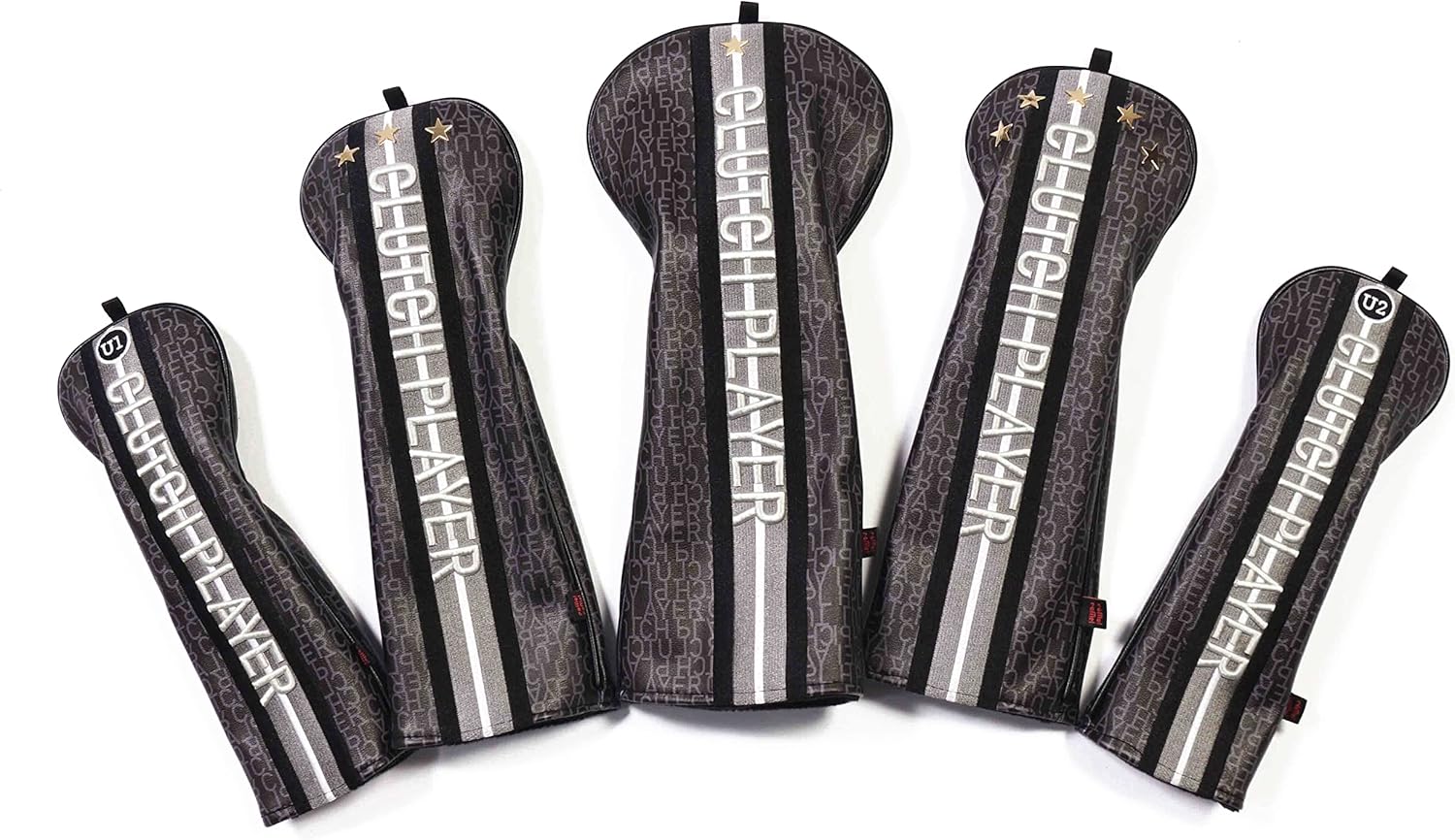 Golf Club Head Covers for Fairway Woods Driver Hybrids 5-Piece Set Golf Synthetic Leather Accessories for Men Women Fits 460cc Drivers