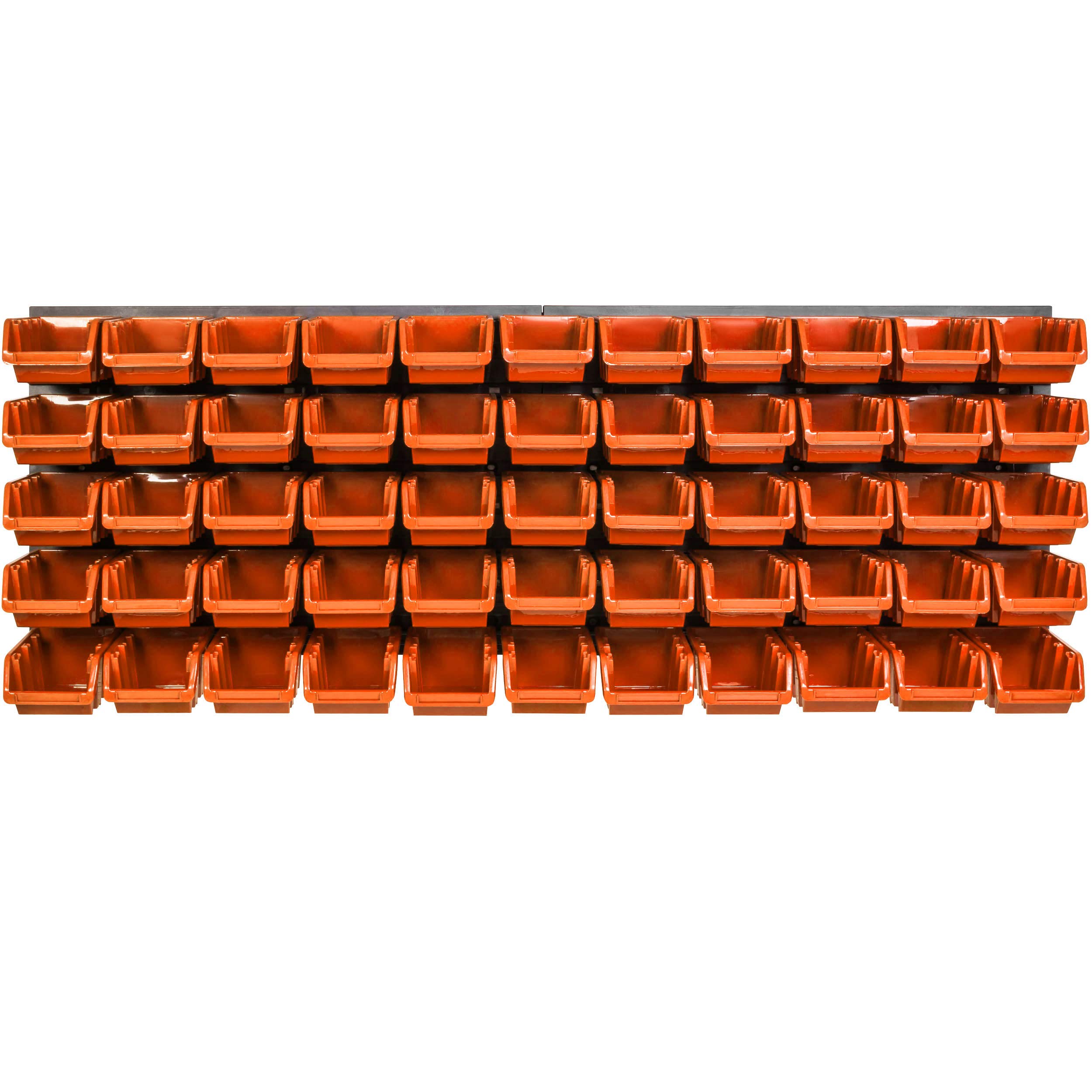55 unidades Sistema de almacenamiento de pared, 115 x 39 cm, cajas apilables, cajas de almacenamiento, cajas de almacenamiento extrafuertes, estantes de pared