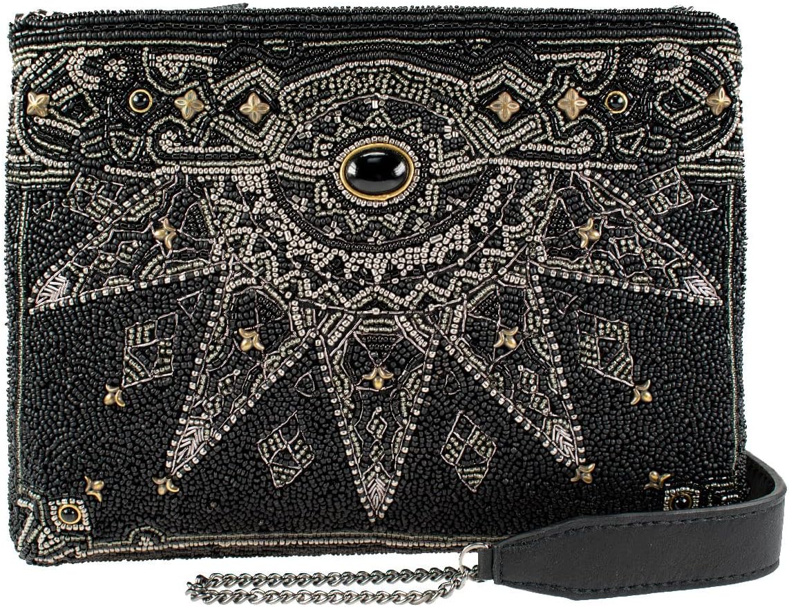 Mary Frances Magical Power Beaded Crossbody Handbag, Black