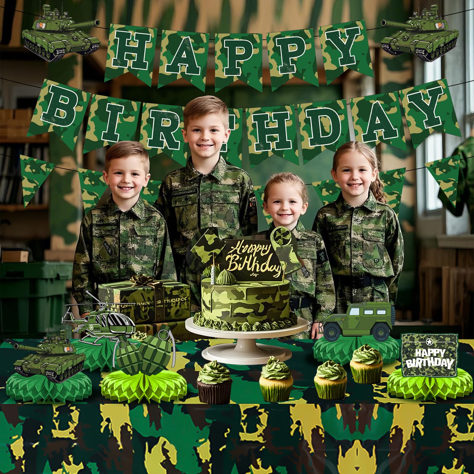 Ejemplo De Primer Cumpleaños Con Temática Militar