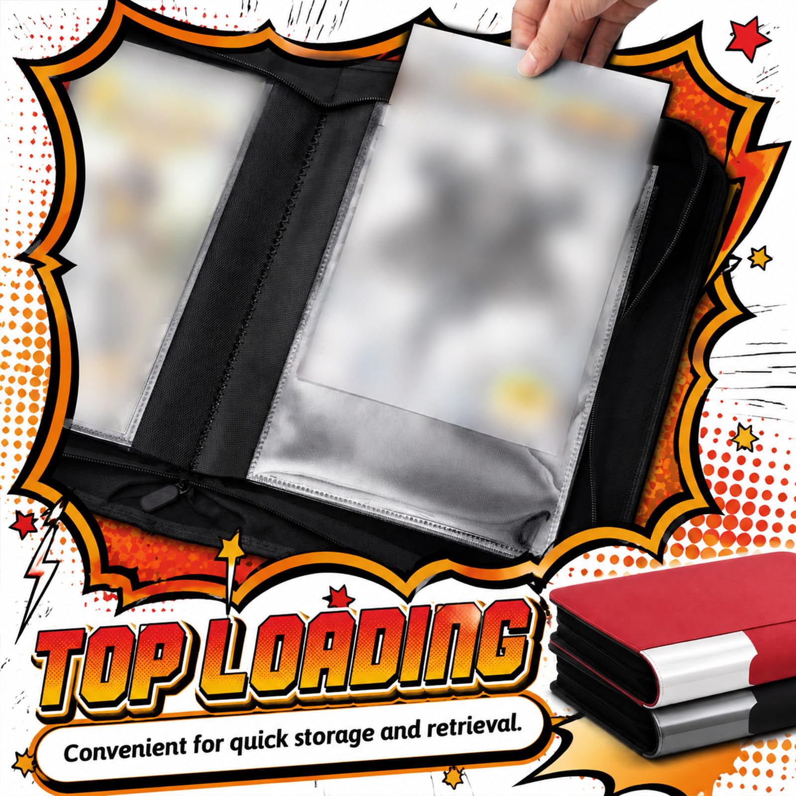 Zhehao Paquete de 2 carpetas de cómics, álbum de almacenamiento de piel sintética con 20 fundas de doble cara, capacidad para hasta cómics, organizador protector de exhibición y regalo para