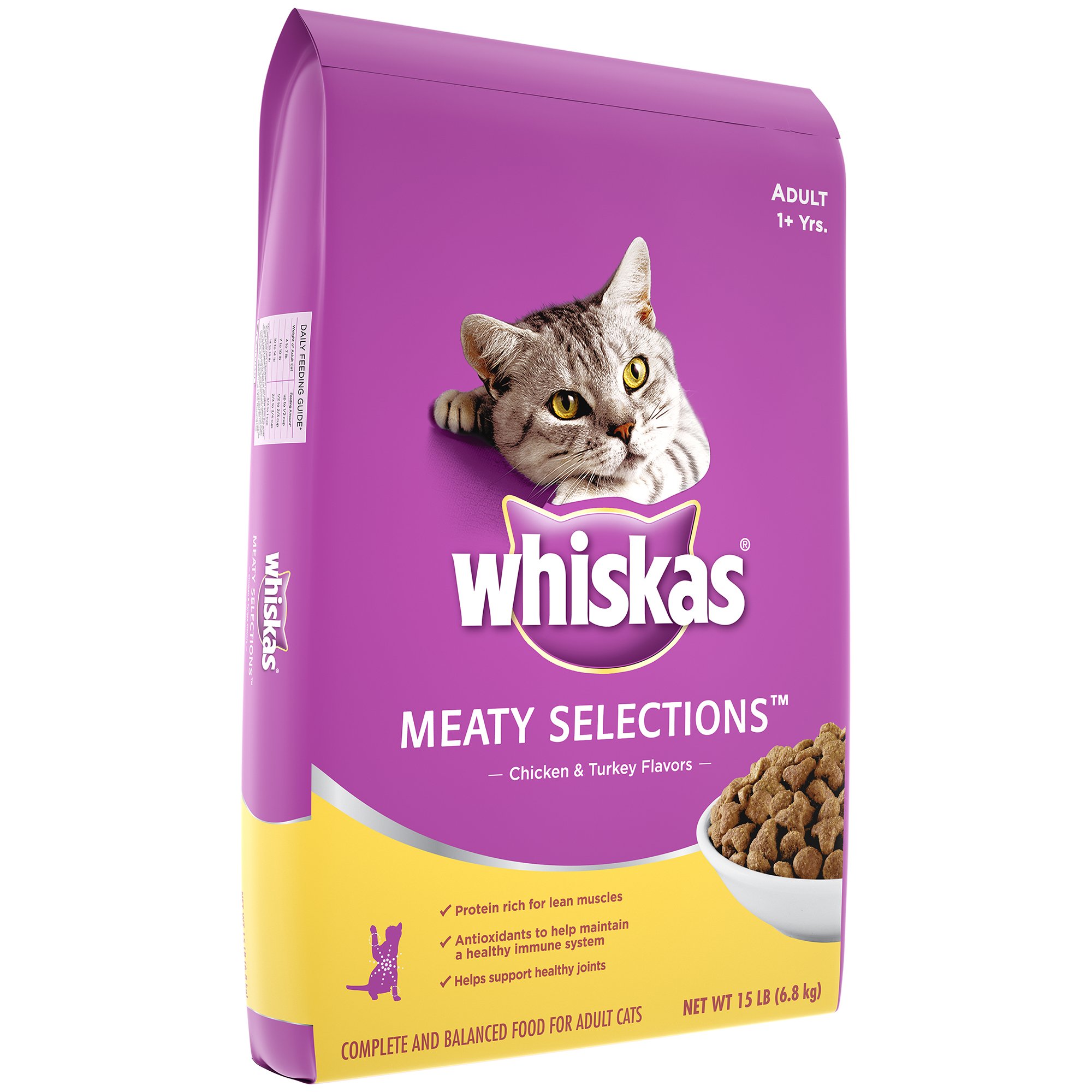 Whiskas Meaty Selections Chicken And Turkey Flavors Dry Cat Food 15