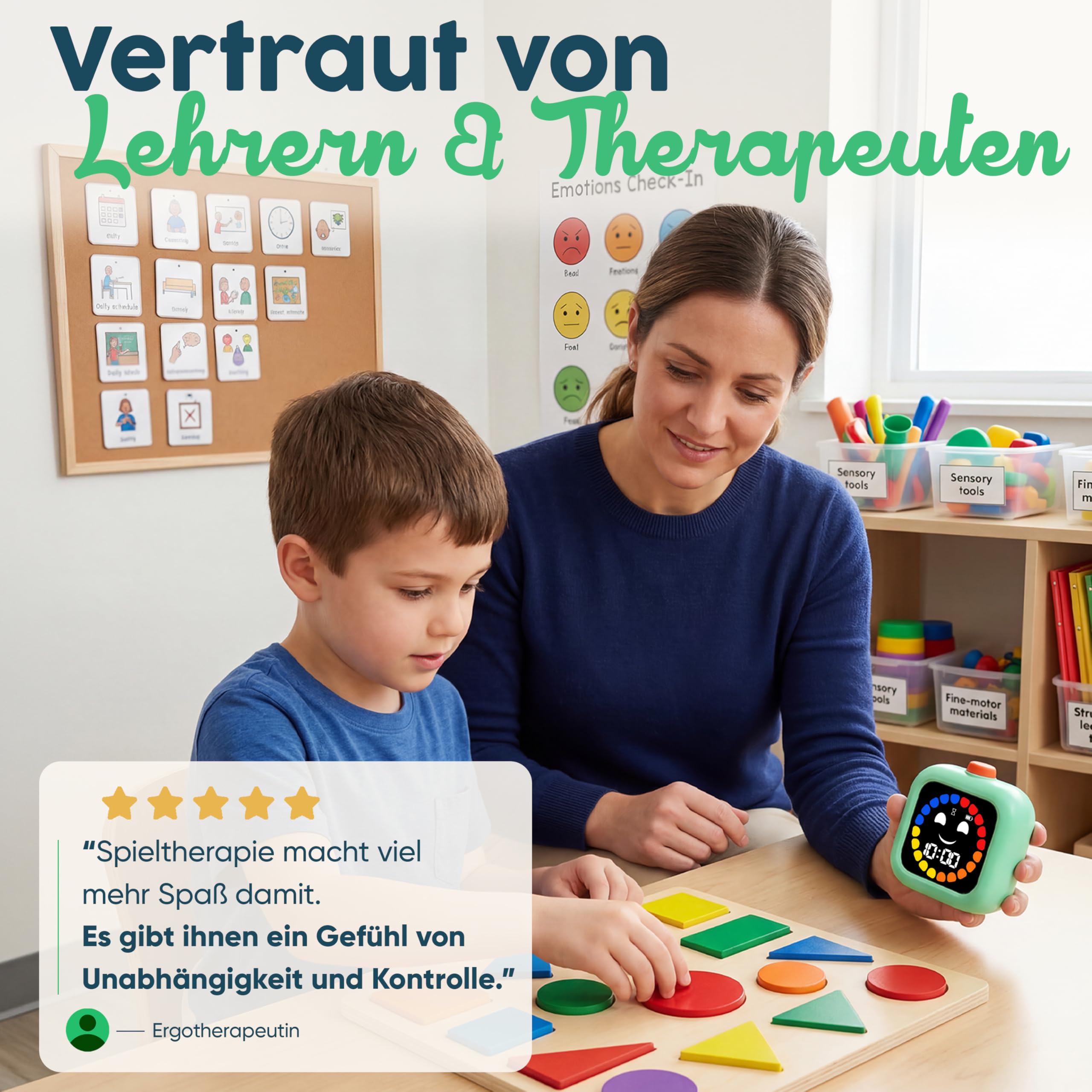 Digitaler Visueller Timer für Kinder - Wiederaufladbar, Geräuschlos 99-Minuten-Kinder-Timer für Schule, Zuhause und Therapie - Fördert Konzentration und Selbstständigkeit