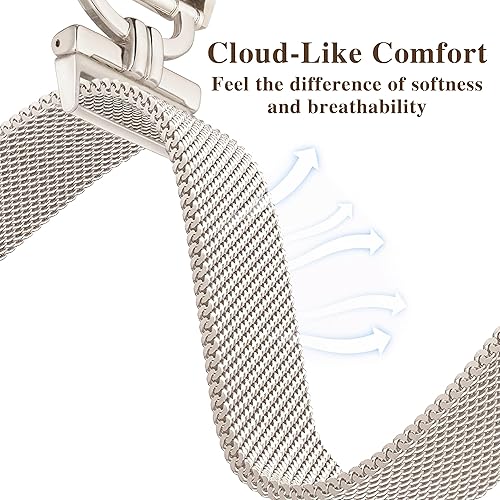 Miniatura 5 de Correas para Apple Watch de 1.575 pulgadas con funda protectora de pantalla, cierre magnético de acero inoxidable para mujer, con conector en forma