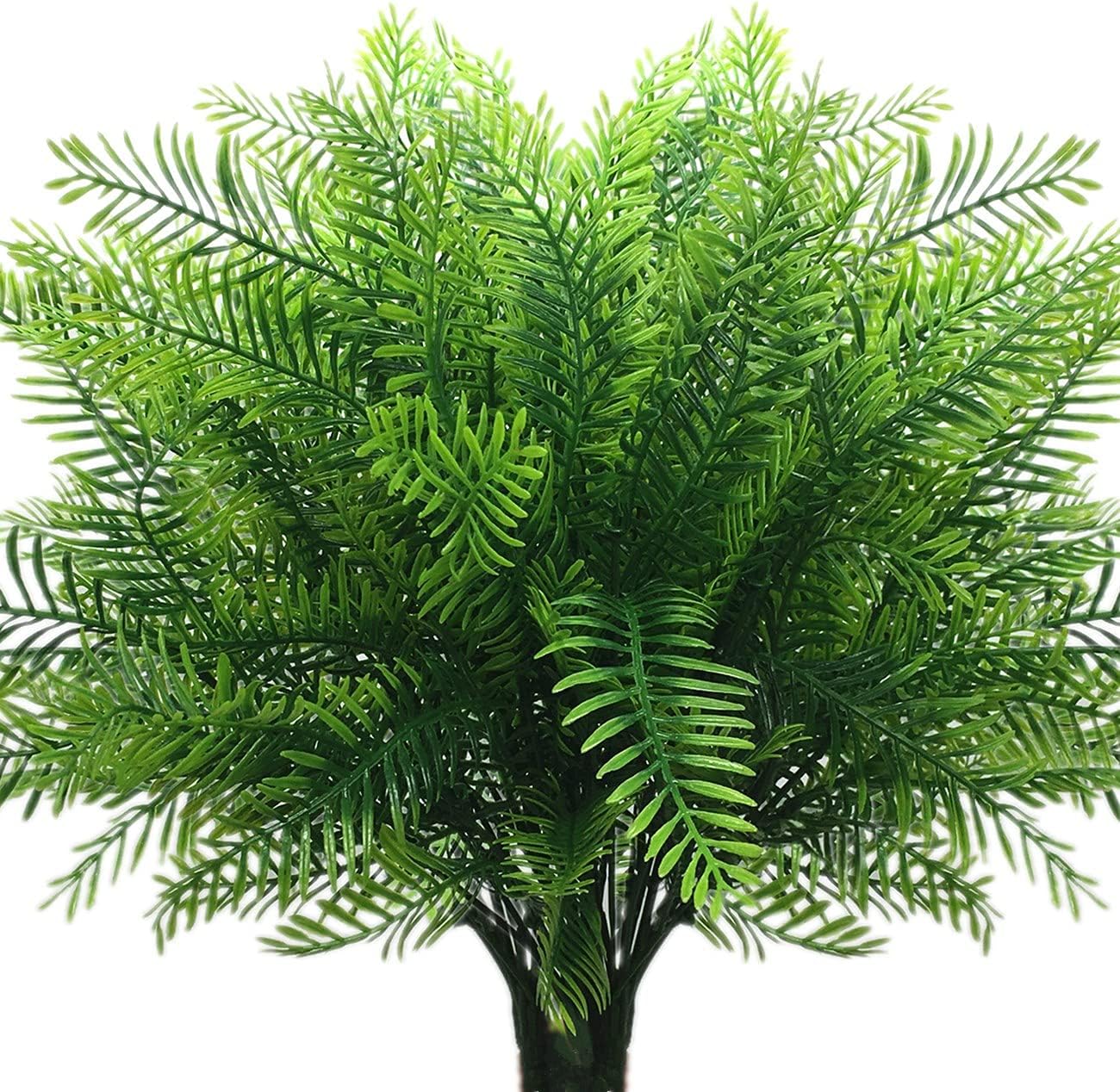 CATTREE Artificial Shrubs, Plastic Plants Bamboo Grass Fake Green Bushes Greenery Leaves Wedding Indoor Outdoor Home Garden Verandah Office Table Centerpieces Arrangements Decoration 6 pcs