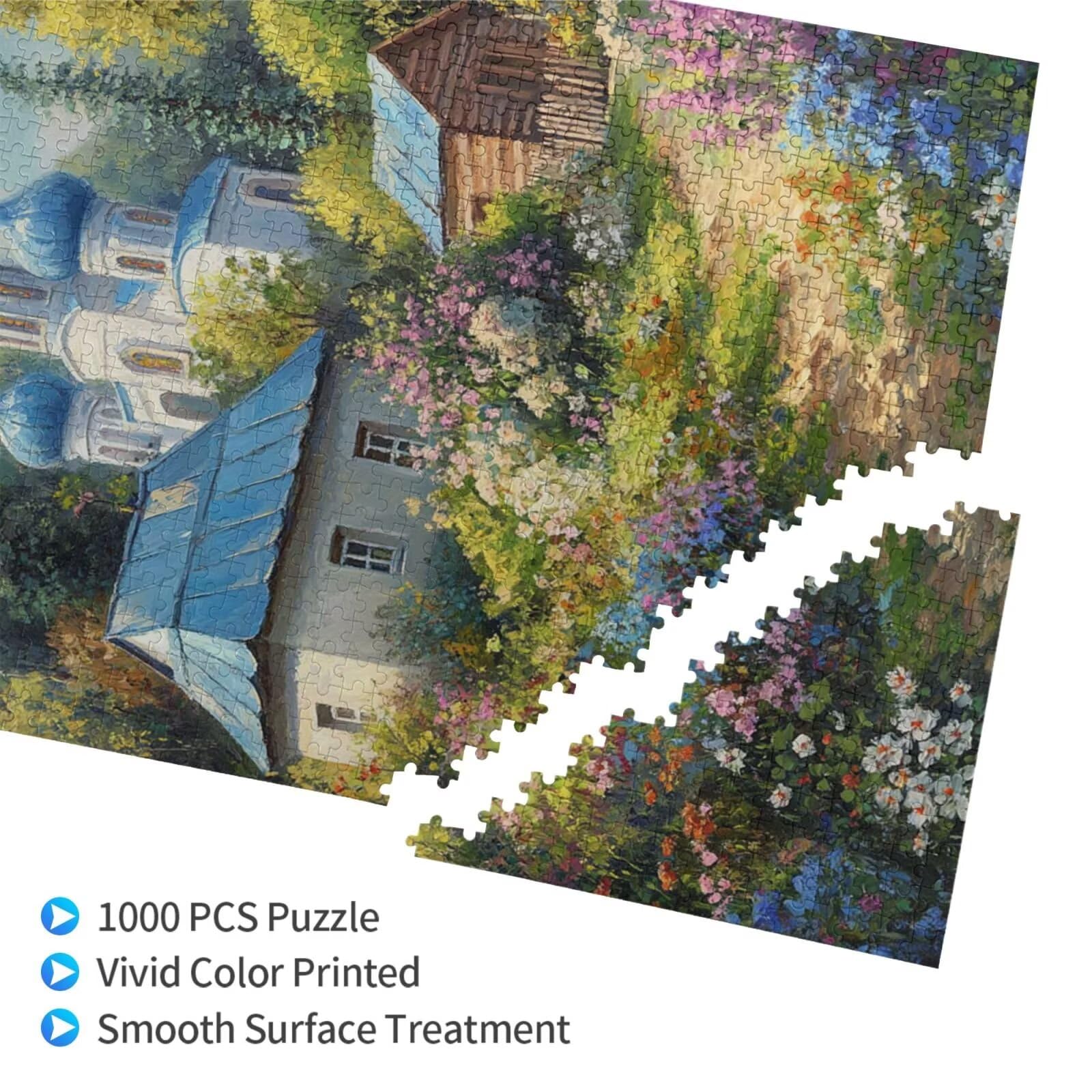 Puzzles Paisaje 1000 Adultos, Puzzle Flor con Cajas y Cartel, Juego Clásico de Puzzle Arte para Entretenimiento Adultos, Regalos de Decoración del Hogar para Pasatiempos Creativos de Mujeres 2T-1420