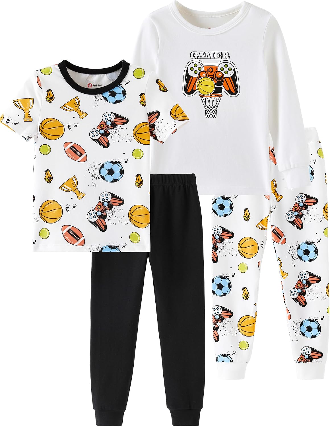 PATPAT Baby & Toddler Pajamas with Organic Cotton, 4-piece PJs for Girl Boy