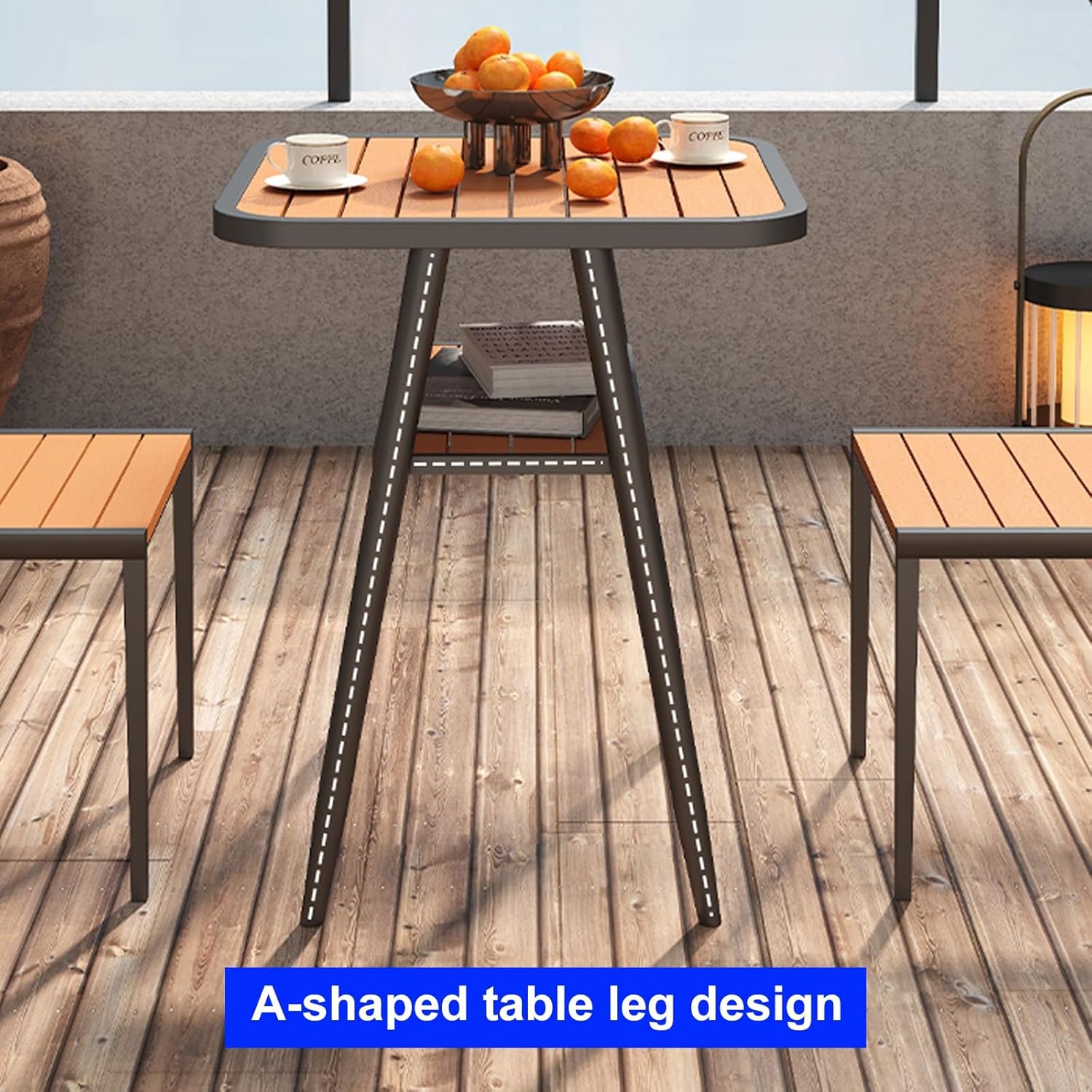 3 Piece Outdoor Patio Dining Sets, All Weather Patio Bistro Sets, Outdoor Table and Chairs, for Yard, Garden, Balcony, Porch(Black)