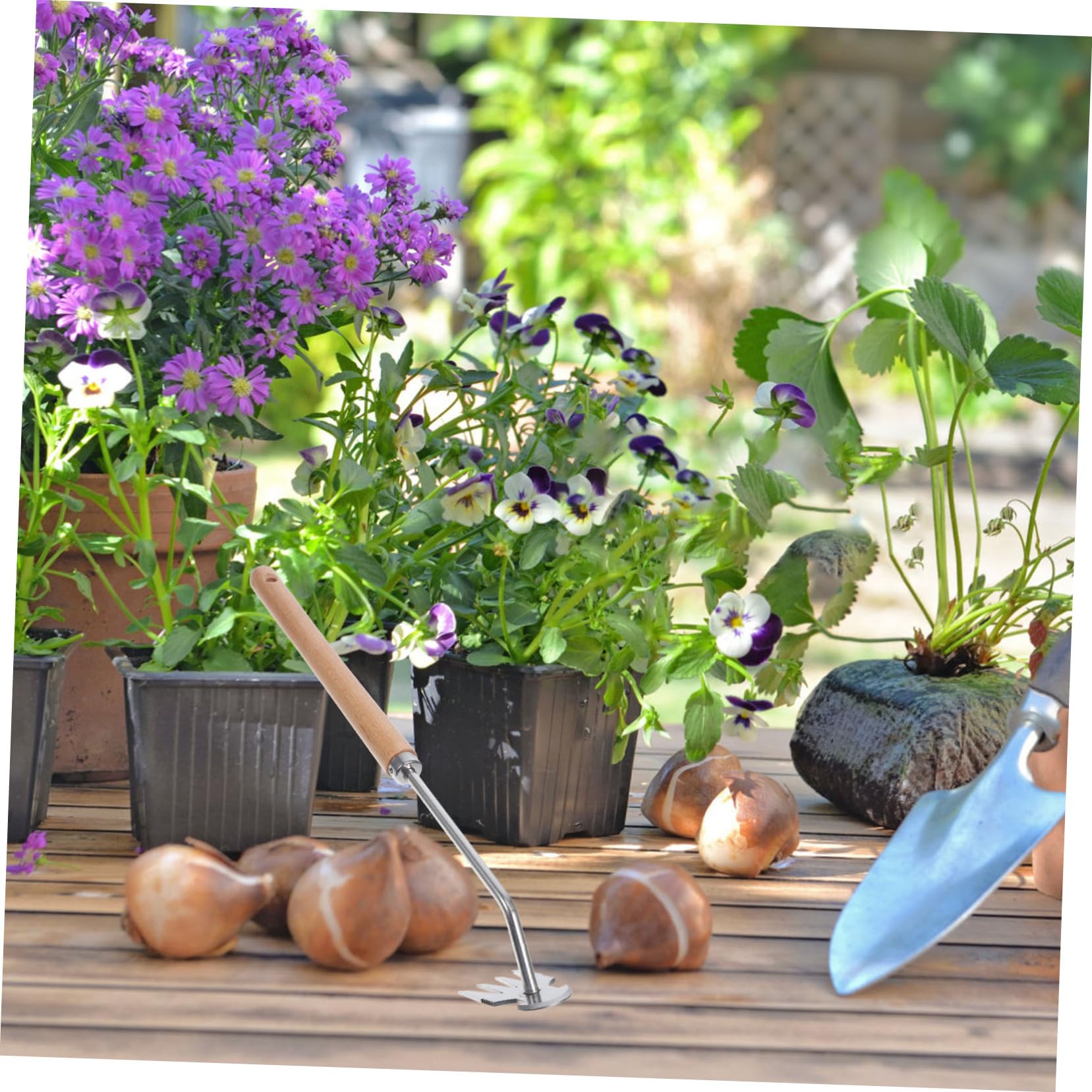 SUPVOX 5piezas Herramienta De Jardinería Weeder Inoxidable Rastrillo Manual Para Deshierbar Mango Ergonómico y Resistente Para y