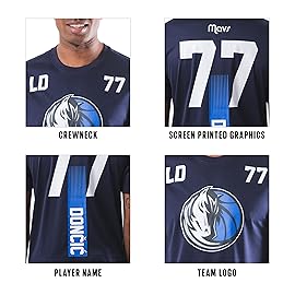 Ultra Game NBA Official Mens Super Soft Players T-Shirt - Unisex, Dallas Mavericks - Luka Doncic, Team Color, X-Large