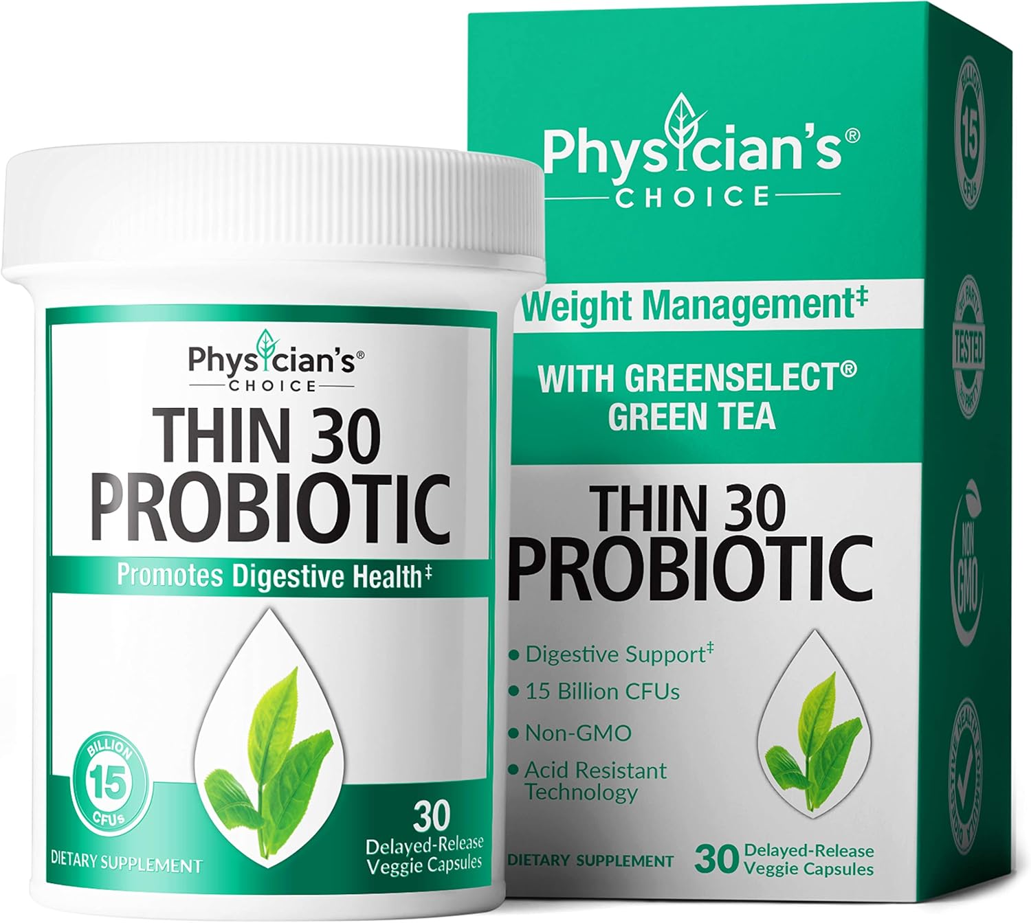 Probiotics for Women - Detox Cleanse & Weight Loss Support - Clinically Studied Greenselect- Organic Prebiotics, Digestive Enzymes, Apple Cider Vinegar, Green Tea Extract, Cayenne - 30 Capsules : Health & Household