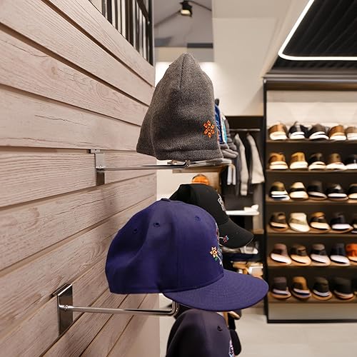 Miniatura 5 de STORE FIXTURES DIRECT Slatwall - Exhibidor de sombrero, estante de exhibición de sombreros Millinery con almohadilla de espuma, cromado, 1 unidad