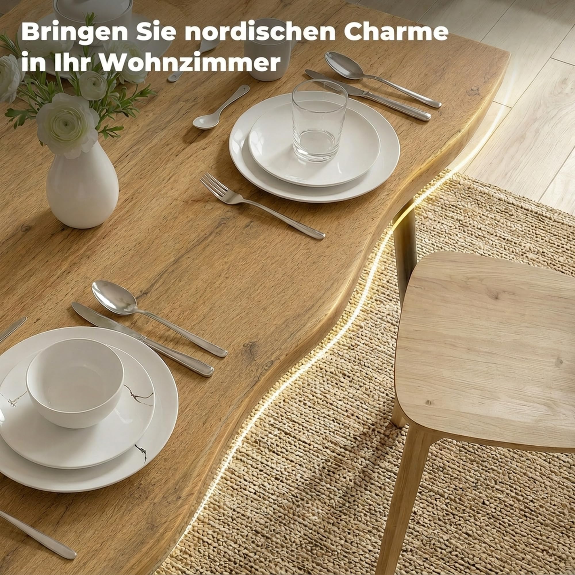 HOMCOM Esstisch Küchentisch für 4 Personen Nordisch 110 x 70 cm Eiche