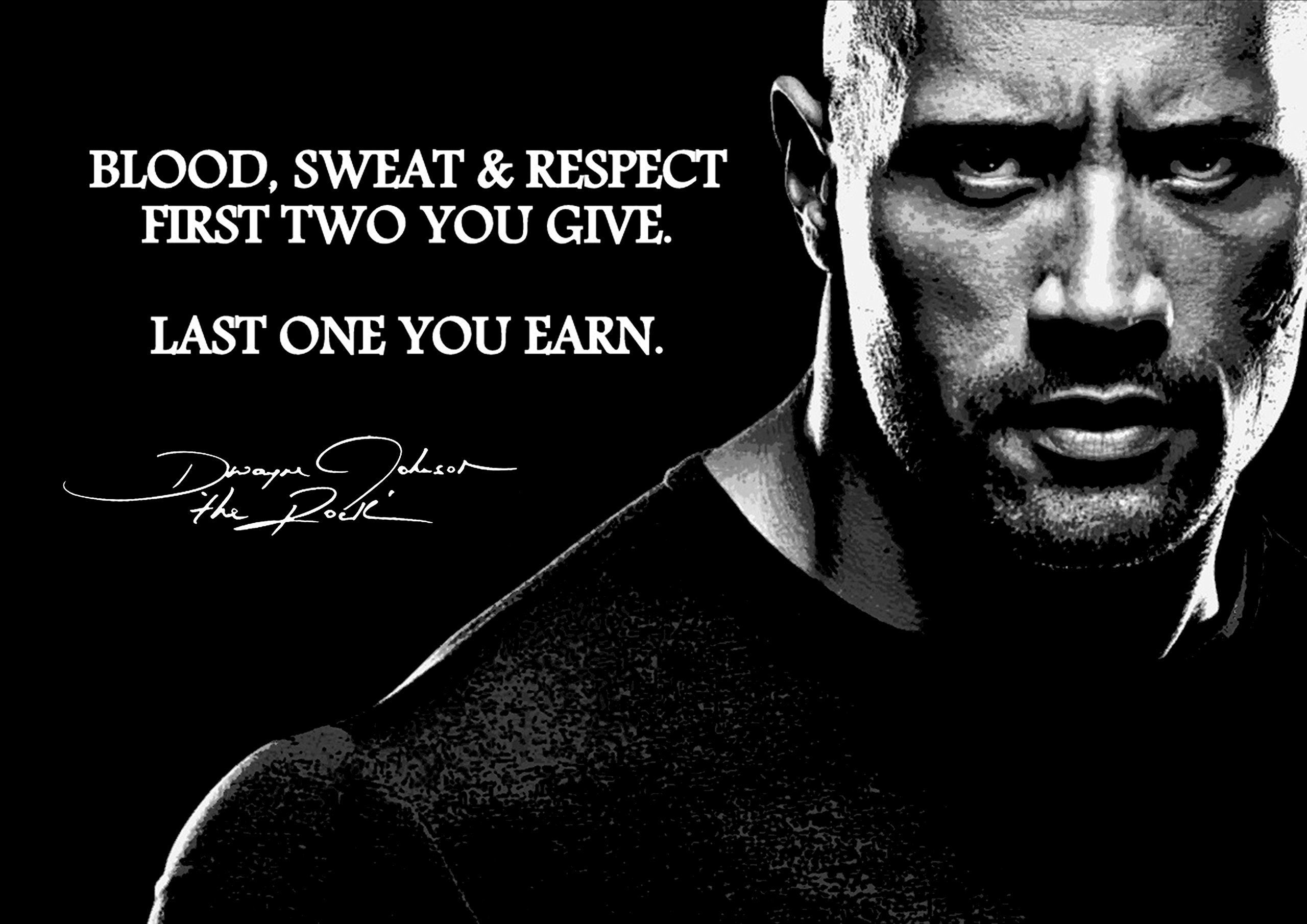 Dwayne Johnson (1) autographed/signed inspirational Motivational Quote Sign Poster Print Picture