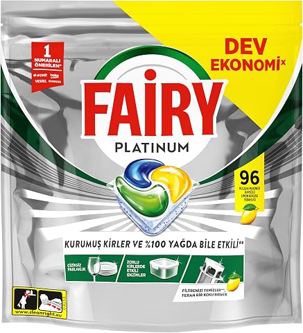 Fairy Platinum Bulaşık Makinesi Deterjanı Kapsülü/Tableti 96 Yıkama Limon Kokulu