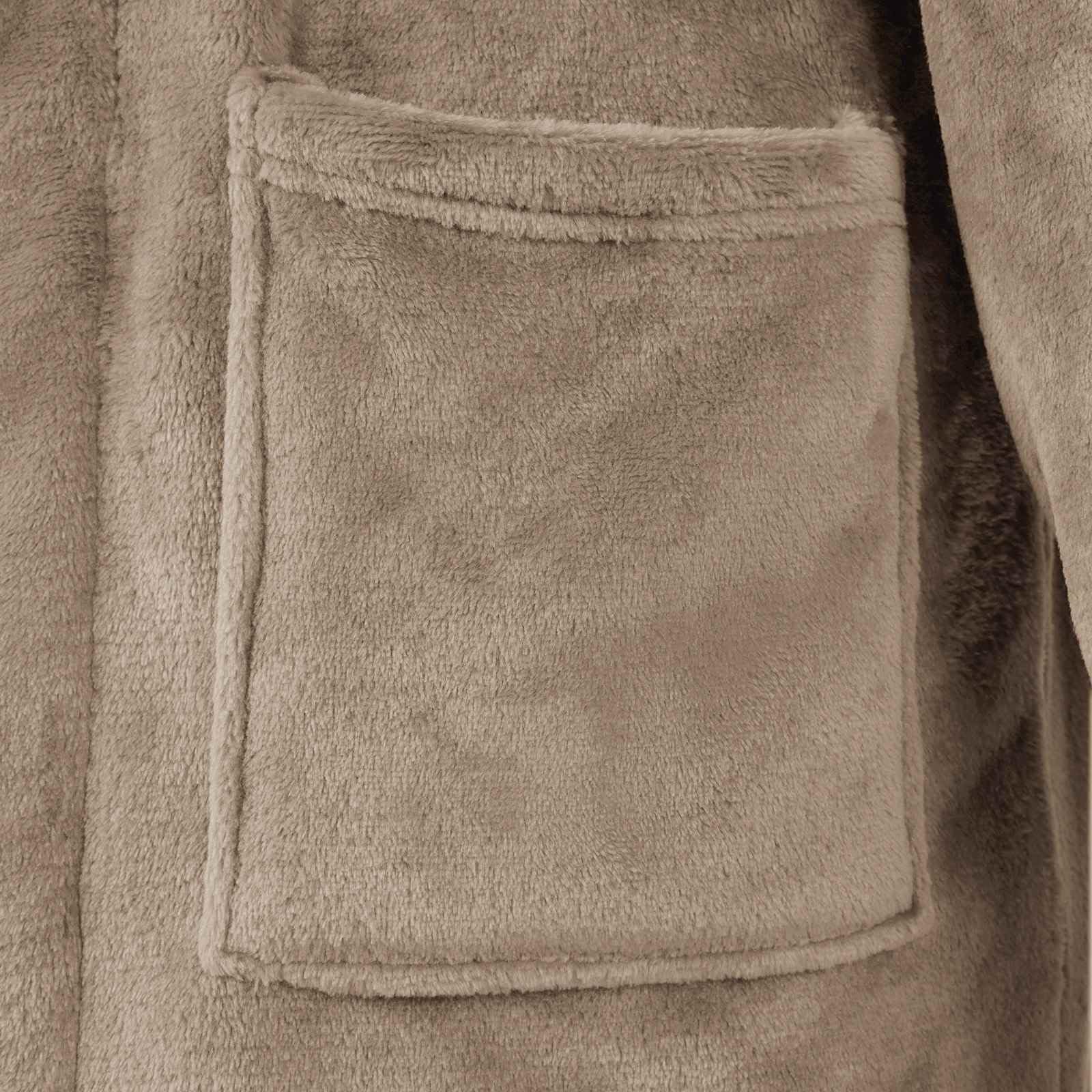 Bademantel ohne Kapuze Kamel XXL Flanell Loungewear für Zuhause, bequem, weich, leicht, ideal für Entspannung, Schlafanzug, Freizeit, Sofa, Urlaub, Reisen, Komfort, Indoor