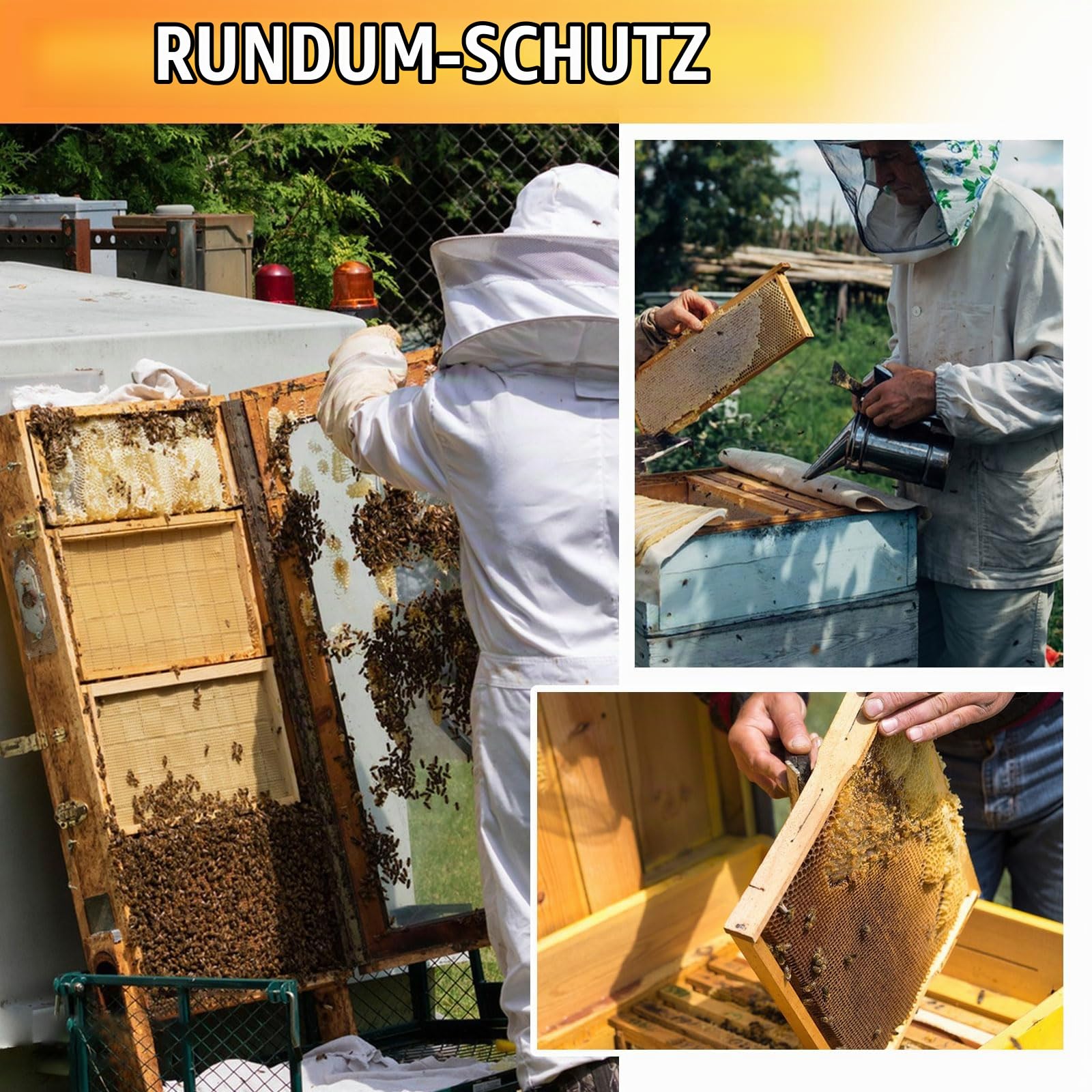 Imker Zubehör, Imkereibedarf Zubehör,Bienenzucht-Starter-Set,30pcs Imkereiwerkzeuge für Imkerkleidung Handschuhe Imker Bienen Smoker,Bienen Gabel Honig Kamm,Bienen-Sieb