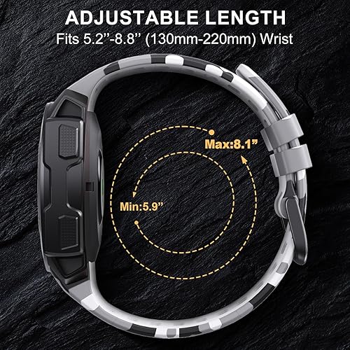 Miniatura 3 de Bandkids Correa de camuflaje de 0.866 pulgadas para reloj Garmin Instinct, correa de repuesto de silicona suave e impermeable para Garmin Instinct