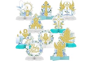 Gold Glitter Baptism Party Supplies for Baby Shower Birthday First Communion Table Decor