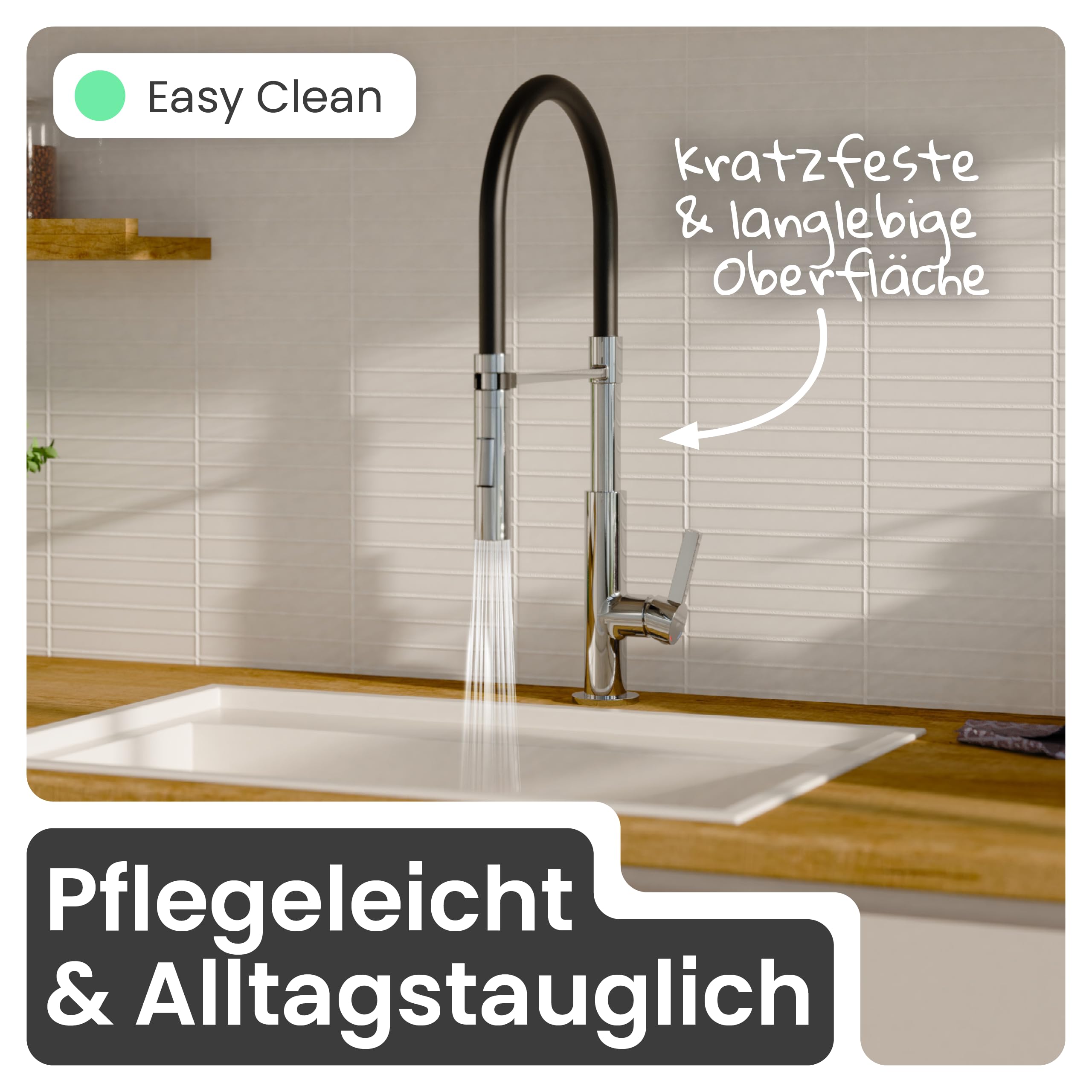 instmaier Nova | Wasserhahn Küche | flexibel | mit 2 Strahlarten | Chrom | Küchenarmatur | einfache Montage | Mischbatterie | Spültischarmatur | Einhebelmischer | Armatur | für Doppelspülbecken
