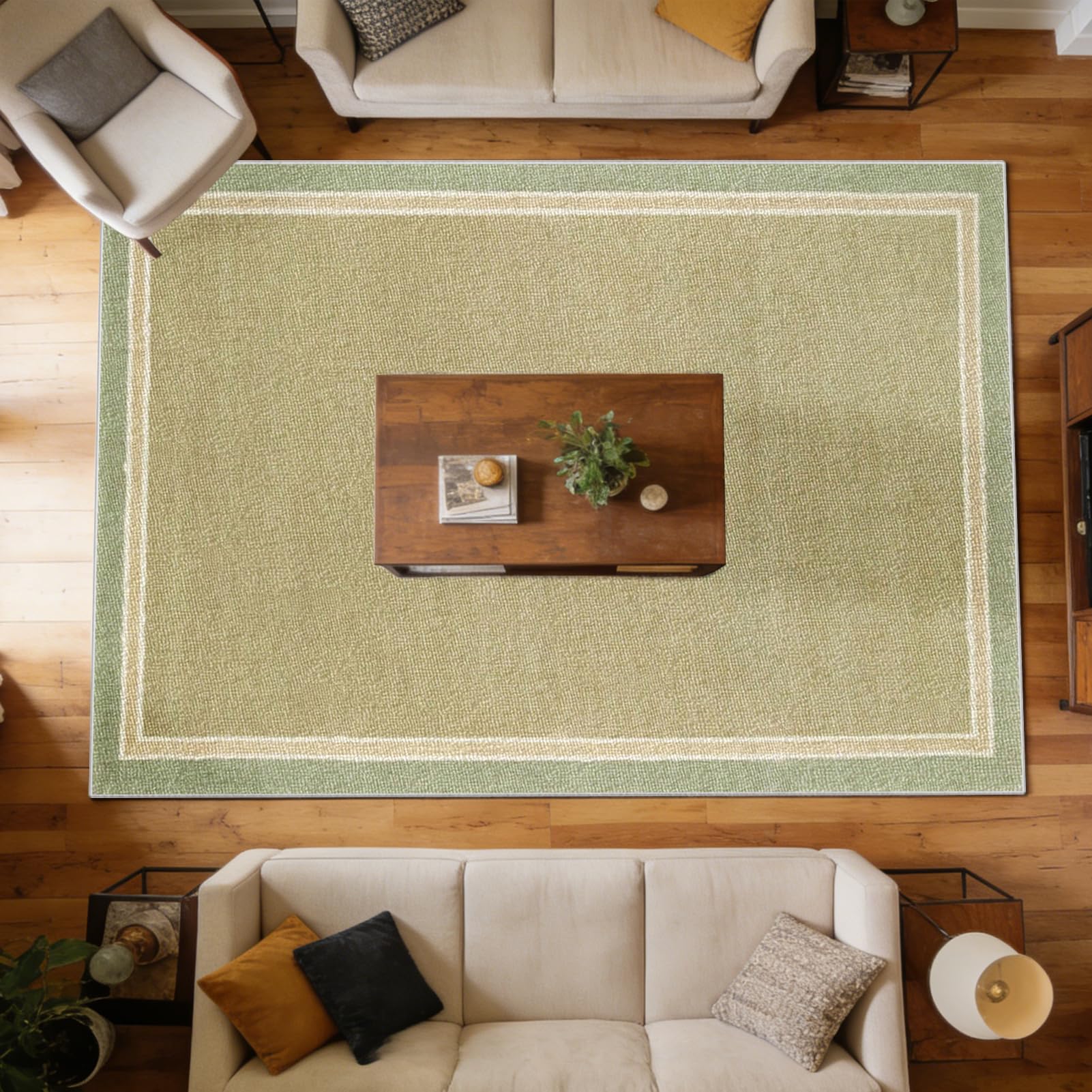 Tapis lavable en machine et antidérapant 160x170 pour chambre et salle à manger