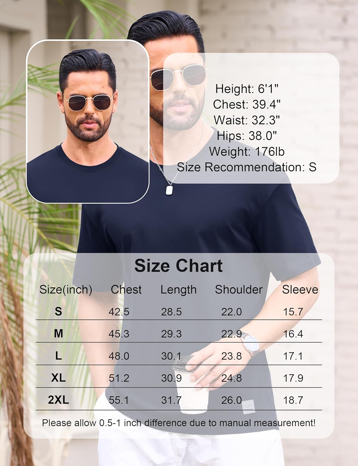 Cotrasen Men's T-Shirts Premium Cotton Short Sleeve Crew Neck Tees Classic Solid Basic Tshirt Casual Loose Fit Tee Shirts - Image 7