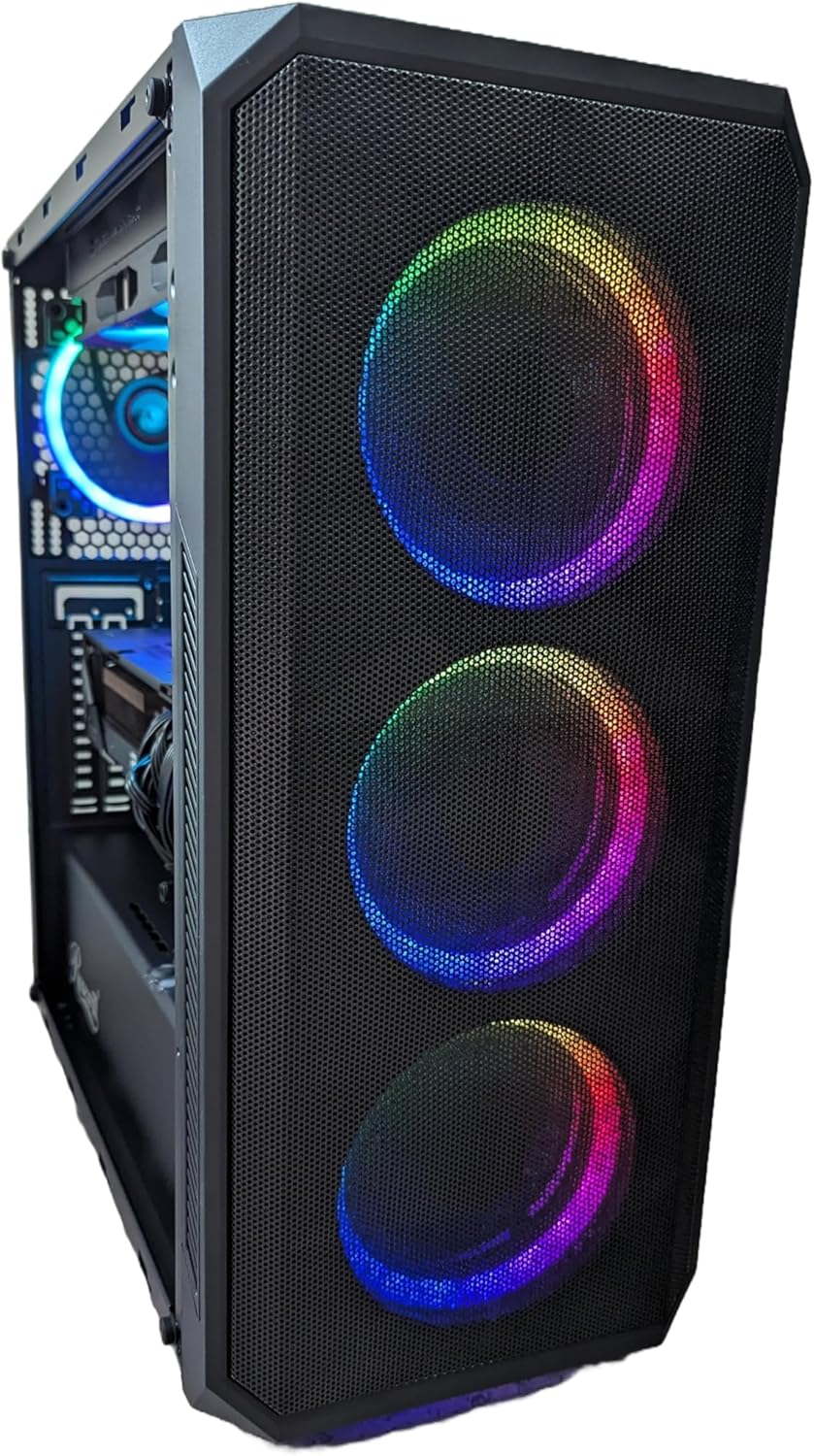 Centaurus Warrior 2 Gaming Desktop, Intel i9-14900K 24-Core, GeForce RTX 5070, 2TB NVMe SSD, 32GB DDR5 RAM, Windows 11 PRO, WiFi, Liquid Cooler. Fast VR Ready 4K Computer PC for Games, Video